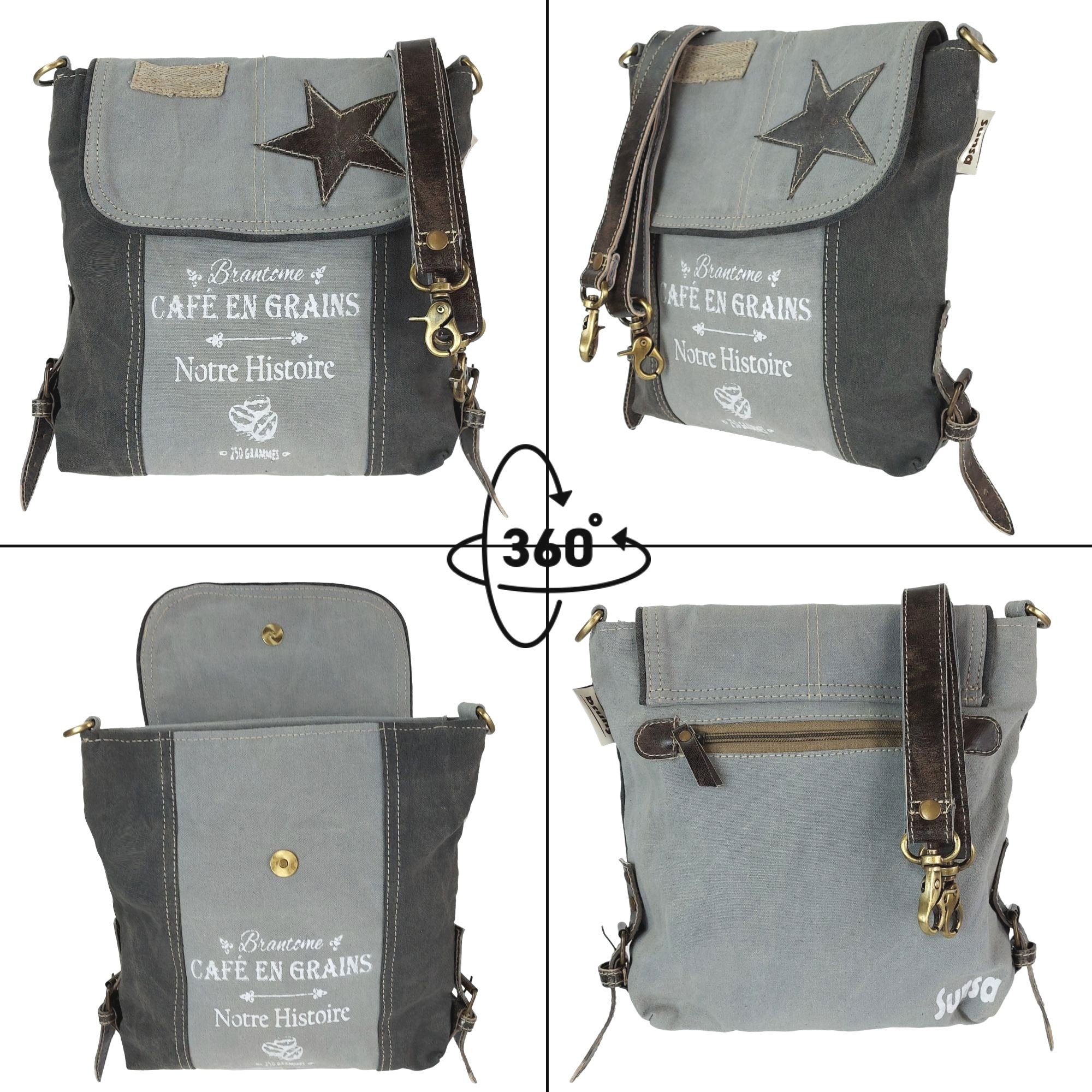 Sunsa Umhängetasche Schultertasche Crossbody Tasche, Damentasche, Vintage Aufdruck – Bild 2 von 5