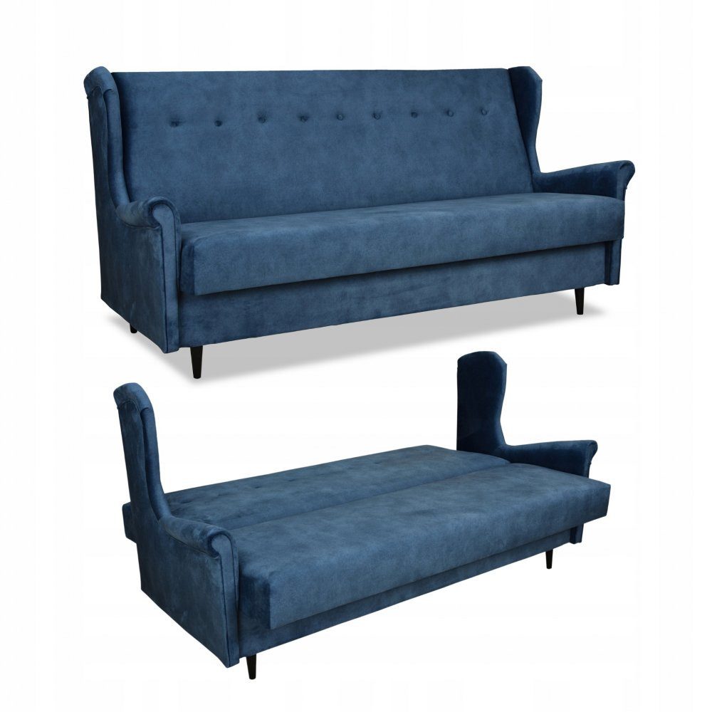 Family Meble Sofa Family Meble Schlafsofa ARI mit Schlaffunktion blau 212x95x93 cm, 1 Teile