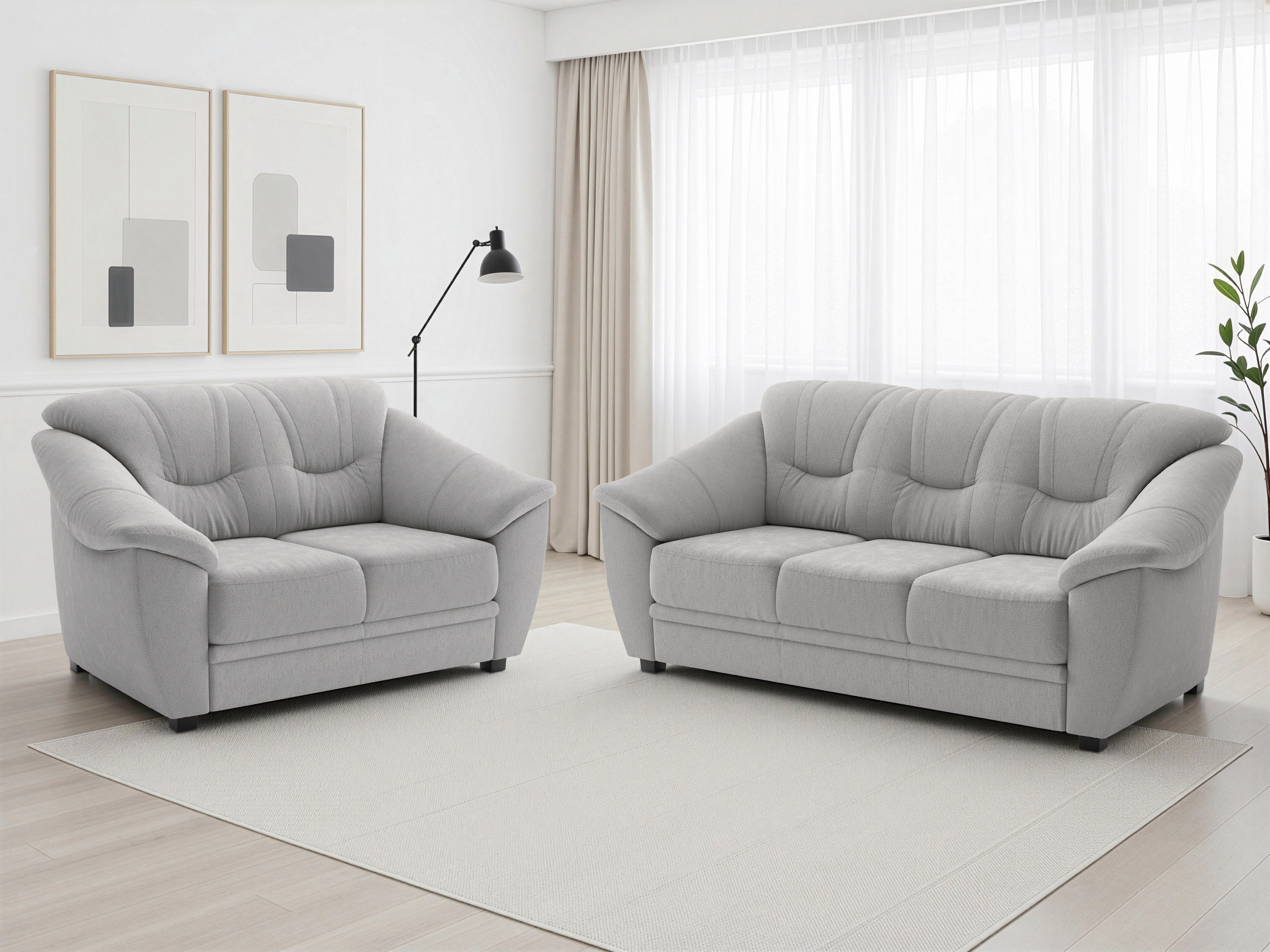sit&more Polstergarnitur Savona, Set: 2- & 3er-Sofa, B: 148 bzw. 198 cm, Federkern-Polsterung, (2-tlg), komfortable Sitzhöhe 46 cm, frei im Raum stellbar, stilvolles Design