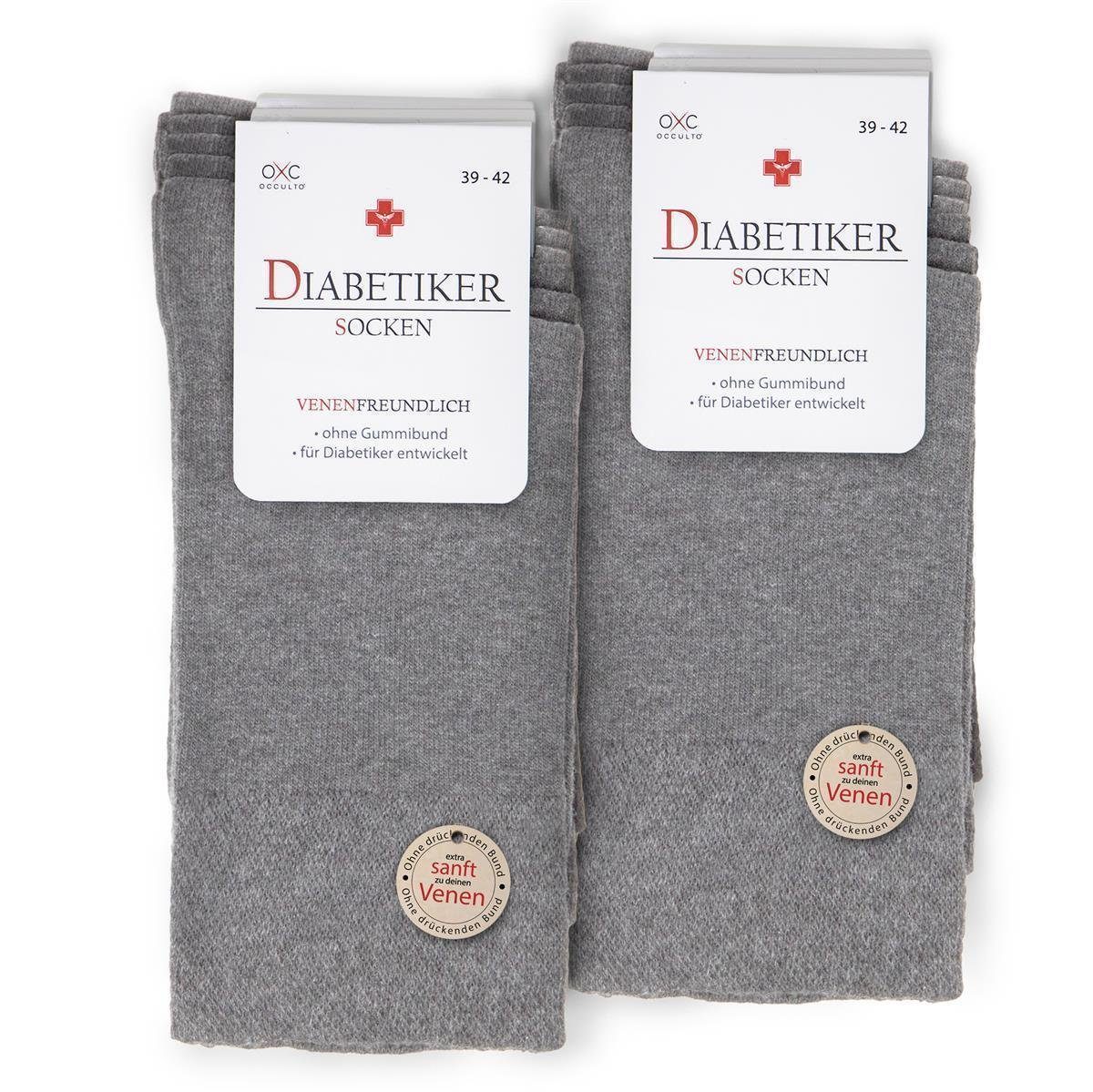 Herren Basicsocken 10er Pack Diabetikersocken Goetz) OCCULTO 10Gry (10-Paar) (Modell: