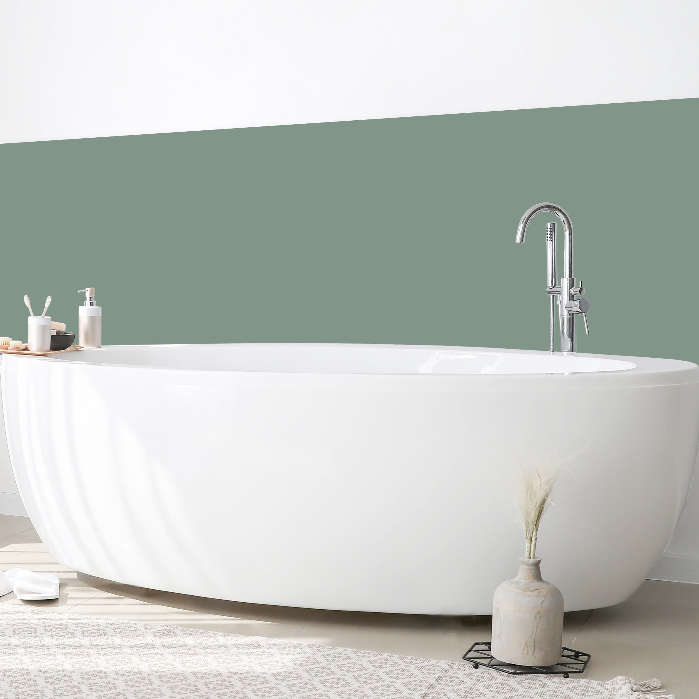 Bilderdepot24 Badrückwand grün fugenlose Wandverkleidung Bad günstig online kaufen