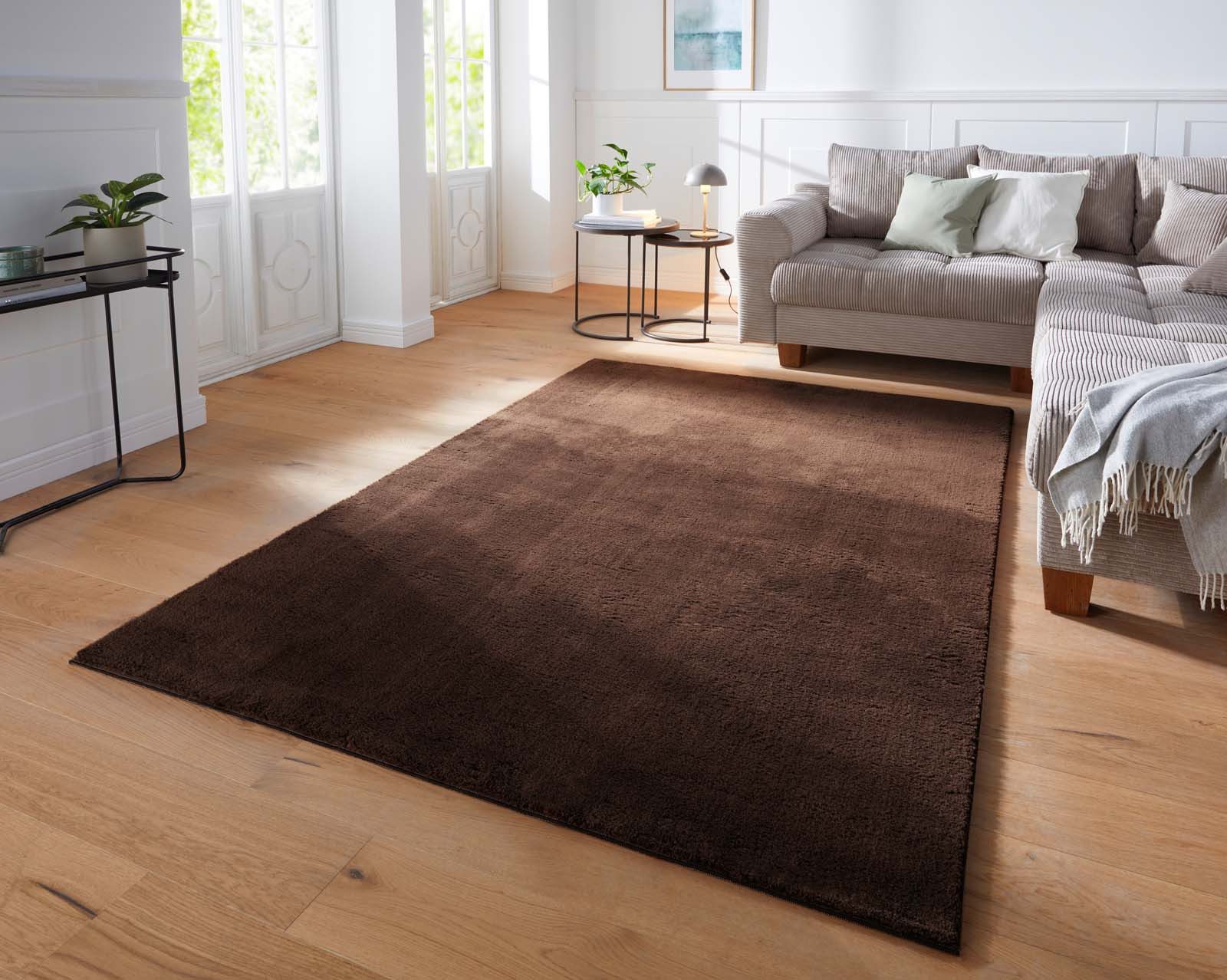 TaraCarpet Teppich Supersoft Kurzflorteppich Fiona Uni, günstig online kaufen