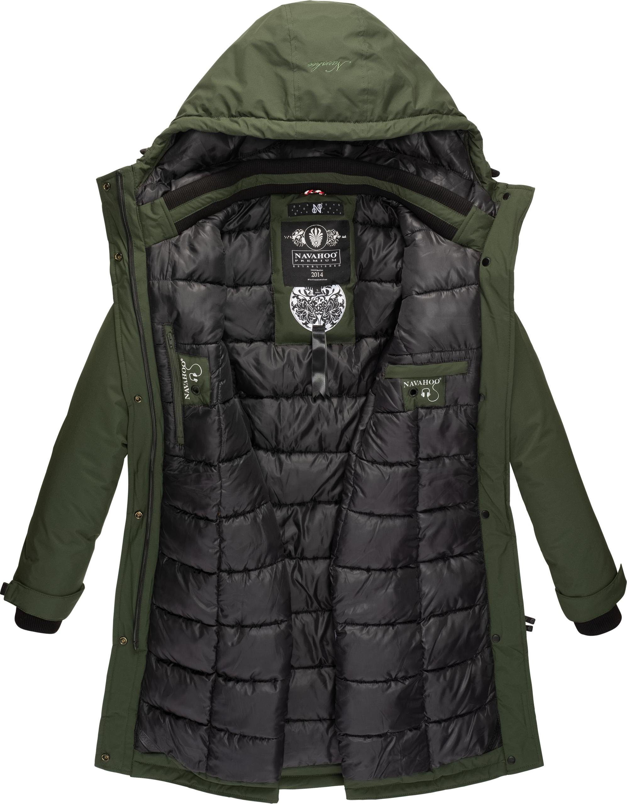 Navahoo Wintermantel Letiziaa sportlicher Winterparka mit gefütterter Kapuze