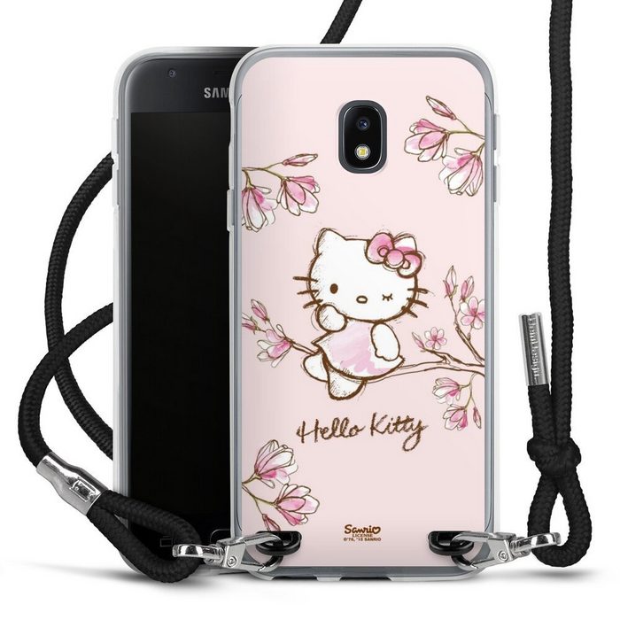 DeinDesign Handyhülle Hello Kitty Fanartikel Hanami Hello Kitty - Magnolia Samsung Galaxy J3 Duos (2017) Handykette Hülle mit Band