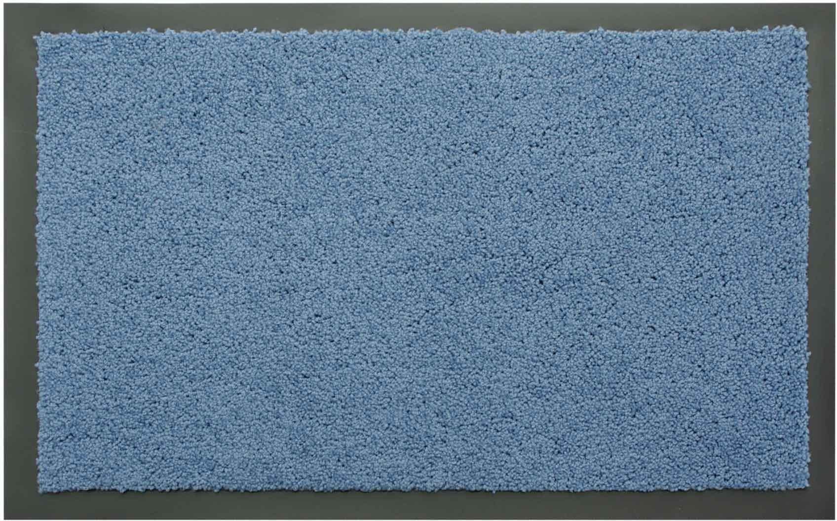 rechteckig, Uni-Farben, große Fußmatte in mm, Höhe: blau DANCER, 6 Textil, Farbauswahl, Primaflor-Ideen Schmutzfangmatte, waschbar