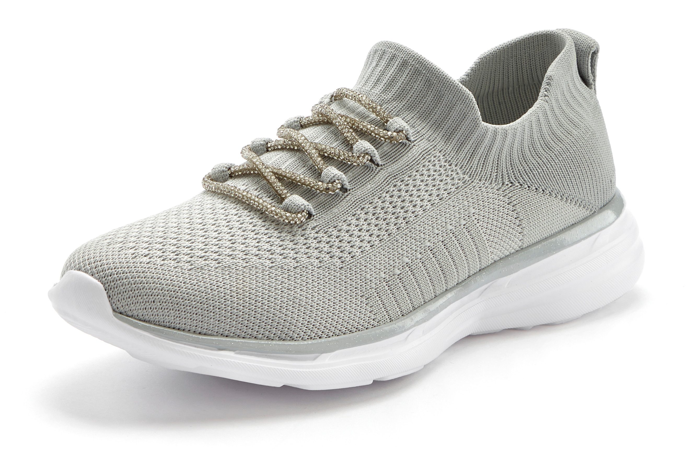 LASCANA Sneaker mit modischer Glitzerschnürung VEGAN günstig online kaufen
