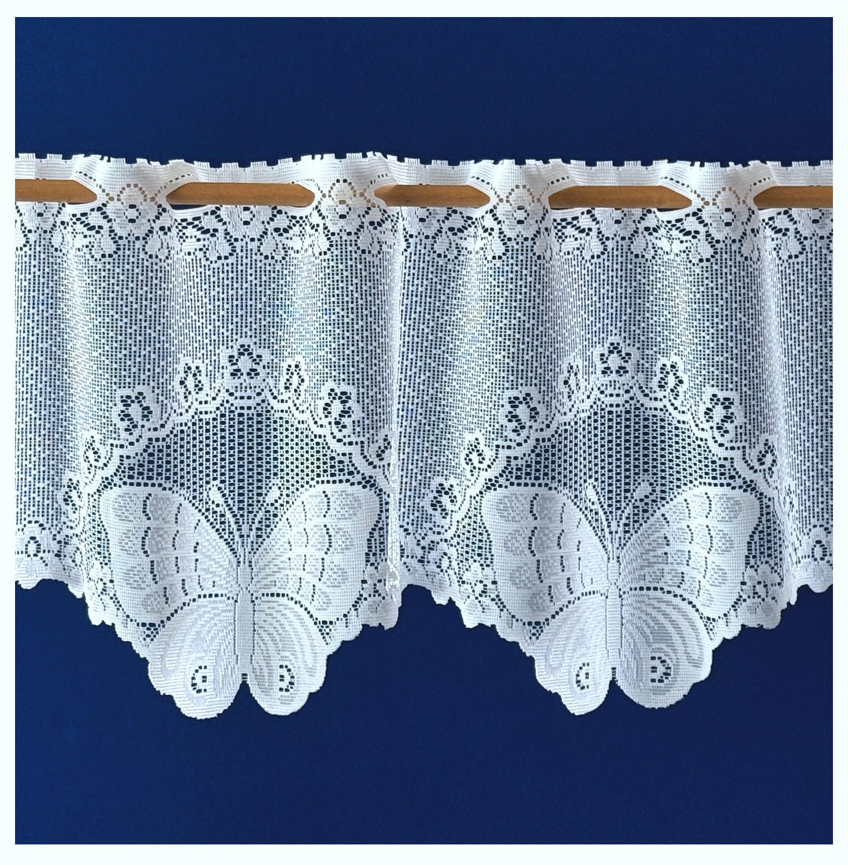 heimtexland Scheibengardine Jacquard Gardine weiß Schmetterling Fensterdeko günstig online kaufen