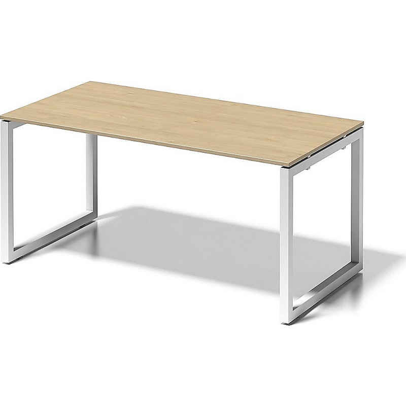Bisley Schreibtisch, Breite: 1600 mm x Tiefe: 800 mm x Höhe: 740 mm Gestell weiß, Platte