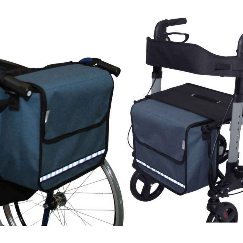Seniori Gehstock SENIORI Rollator / Rollstuhl Tasche Rollatortasche Rollstuhltasche, 5. Blau_Classic