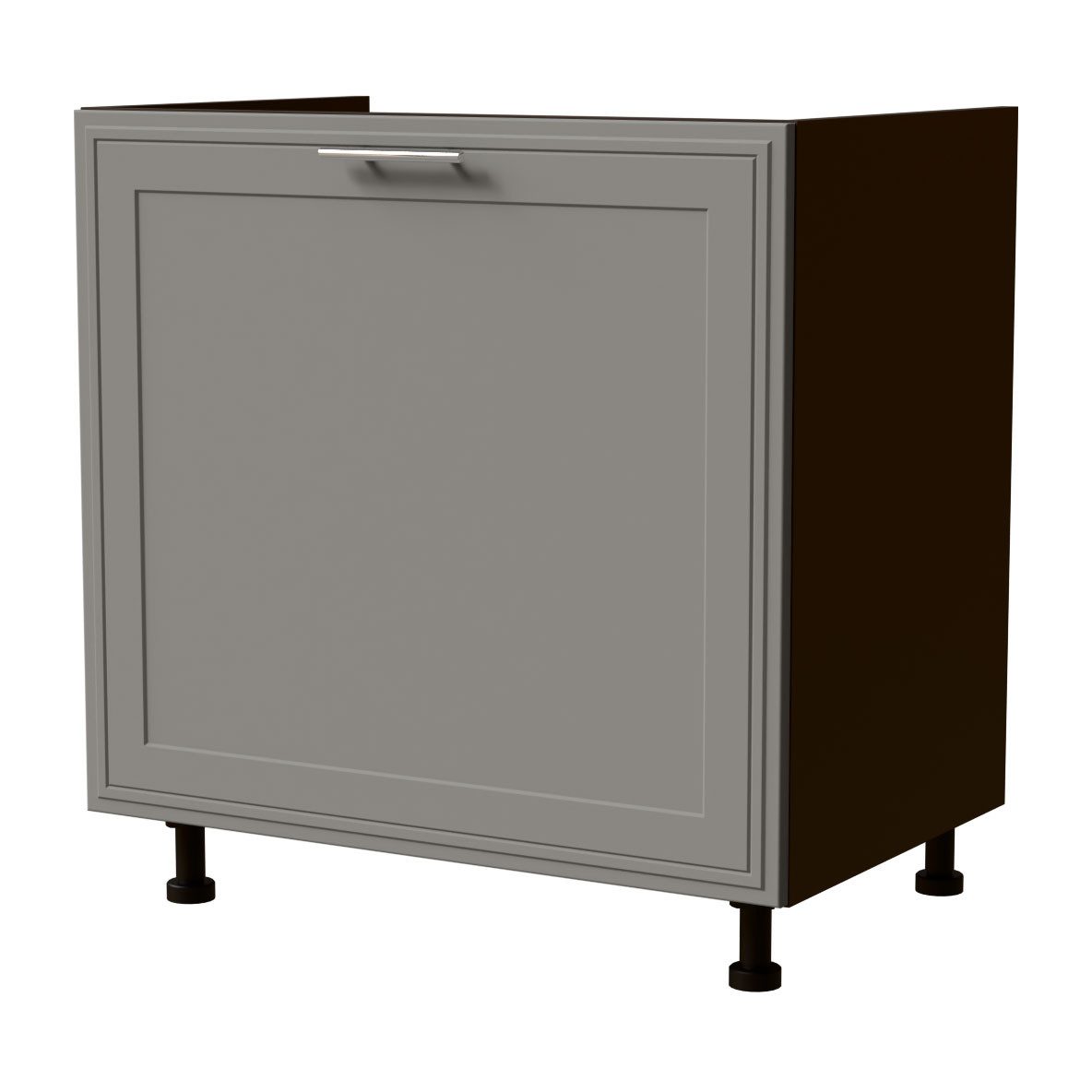 Feldmann-Wohnen Spülenunterschrank Salo (D1ZM/80, 1 Schublade, Blum Metabox Teilauszug, 1-St., moderne Kassettenoptik, folierte Fronten) lava / dust grey matt
