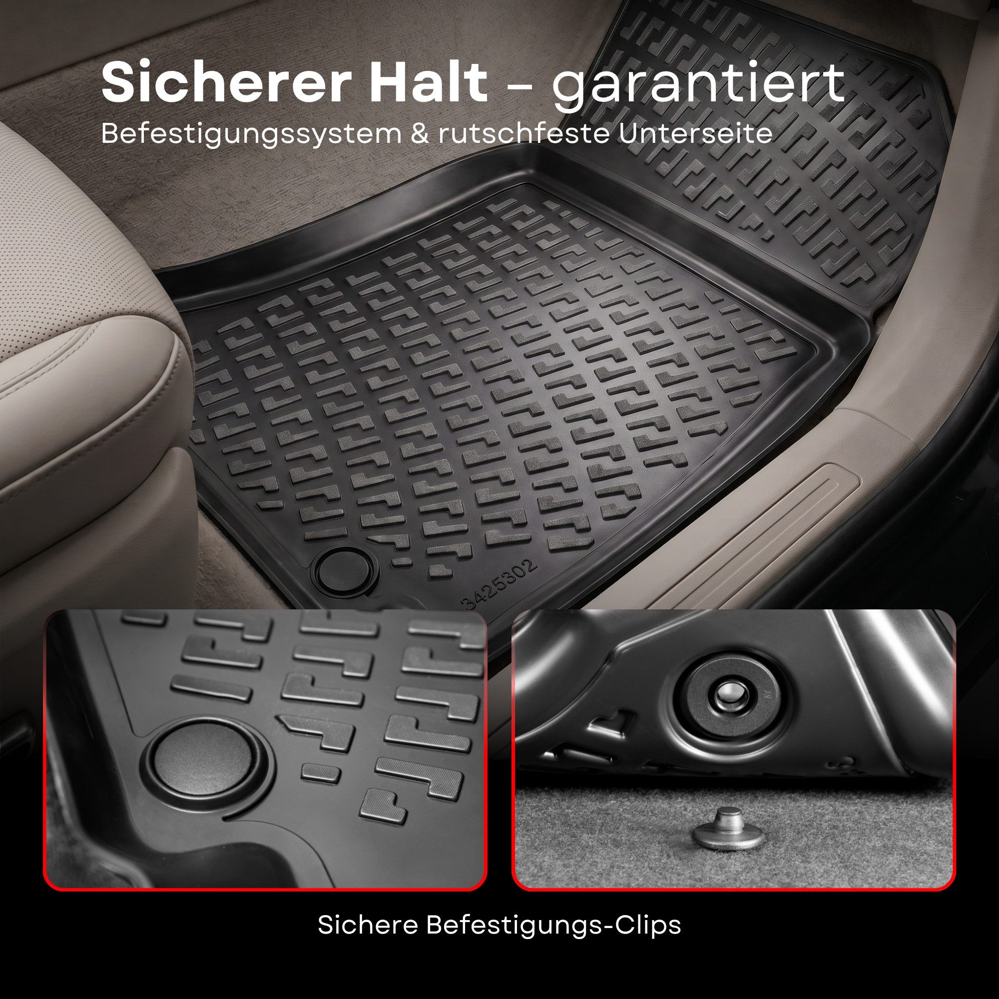 fussmattenprofi.com Auto-Fußmatte 3D Auto Fussmatten passend für Skoda Fabia (3.Gen) 2014-2022 (1 St), für Skoda Skoda Fabia – Bild 5 von 5