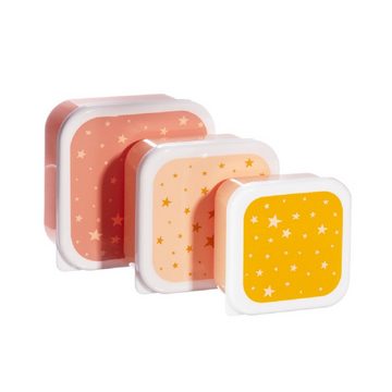 Sass & Belle Lunchbox Snackdosen Kleine Sterne 3er Set Snack Obst Behälter Boxen, Kunststoff, BPA-frei, (Set, 3-tlg., ca. 11,5 x 11,5 x 5,5 cm (große Box), jede Box mit eigenem Design, passt genau in die größere