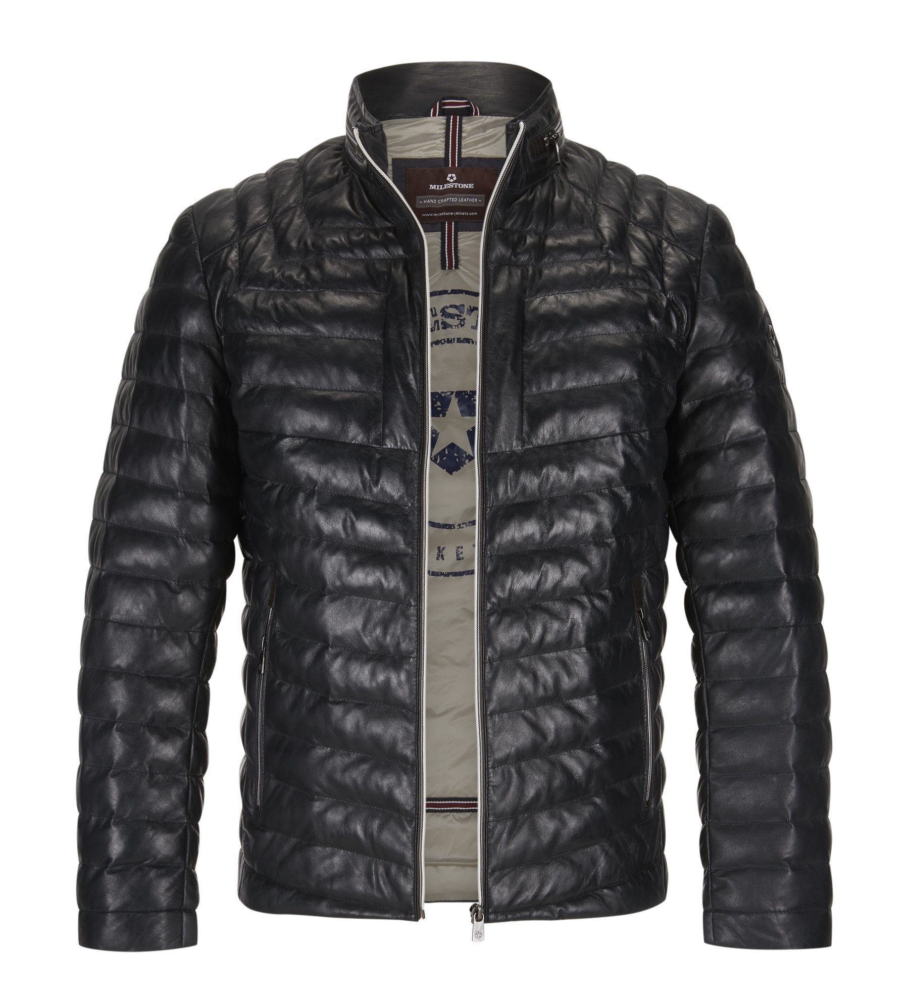 Milestone Lederjacke MSMalik Steppjacke aus Lammleder mit Stehkragen günstig online kaufen