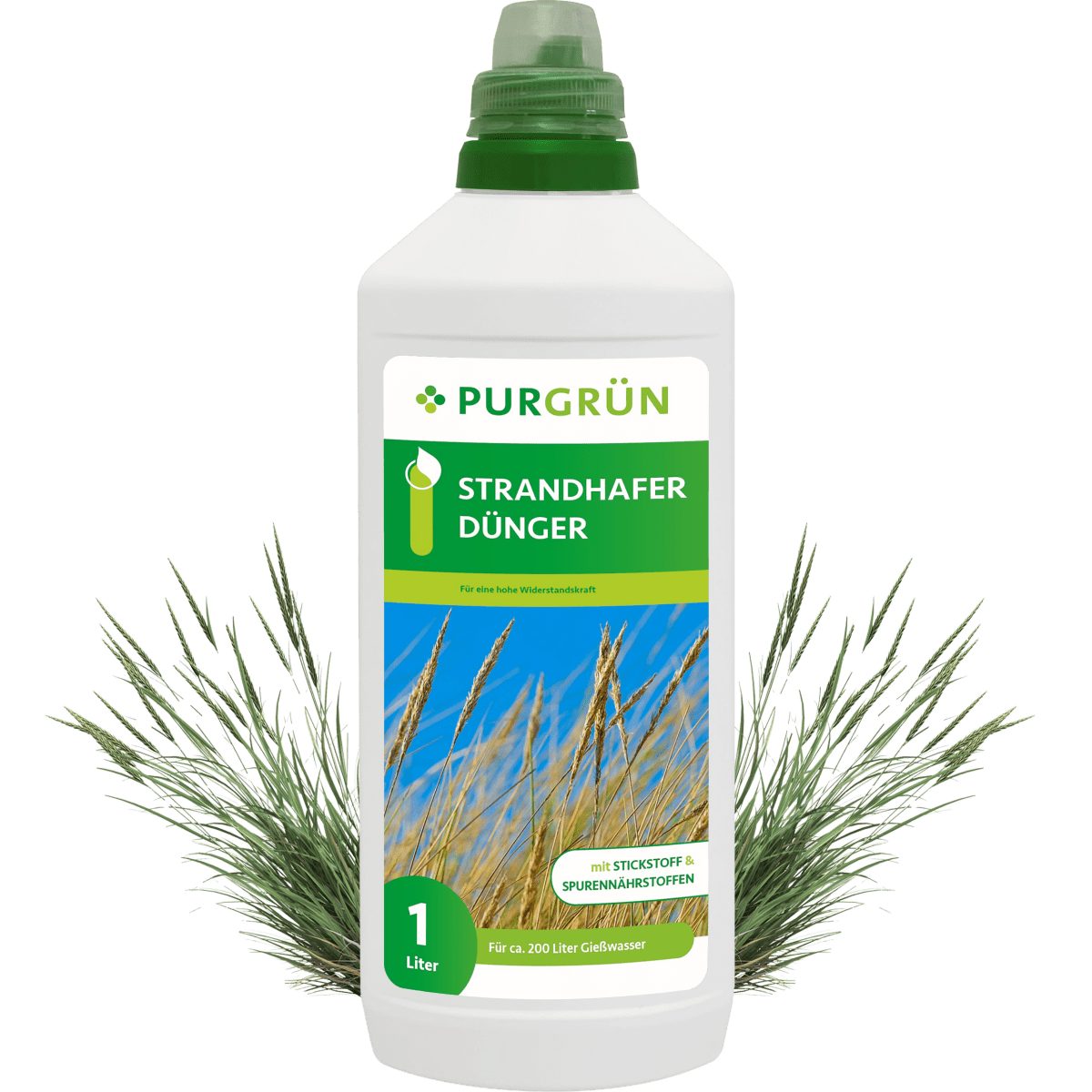 Universaldünger Purgrün Strandhafer Dünger, NPK 10+4+6, stärkt Ziergräser, 1 Liter