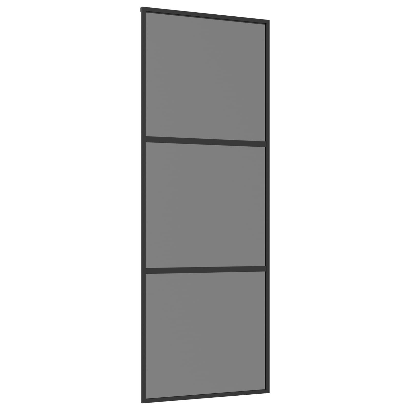 vidaXL Haustür Schiebetür 76 x 205 cm Verbautes Glas und Aluminium (1-St)