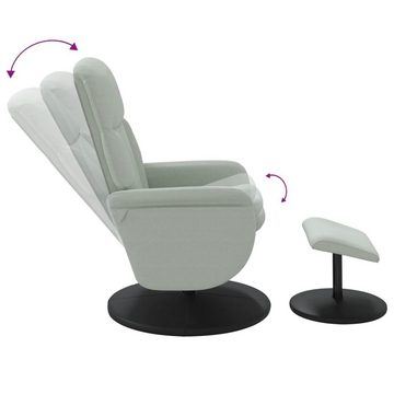 vidaXL Sessel Relaxsessel mit Fußhocker Hellgrau Samt (1-St)