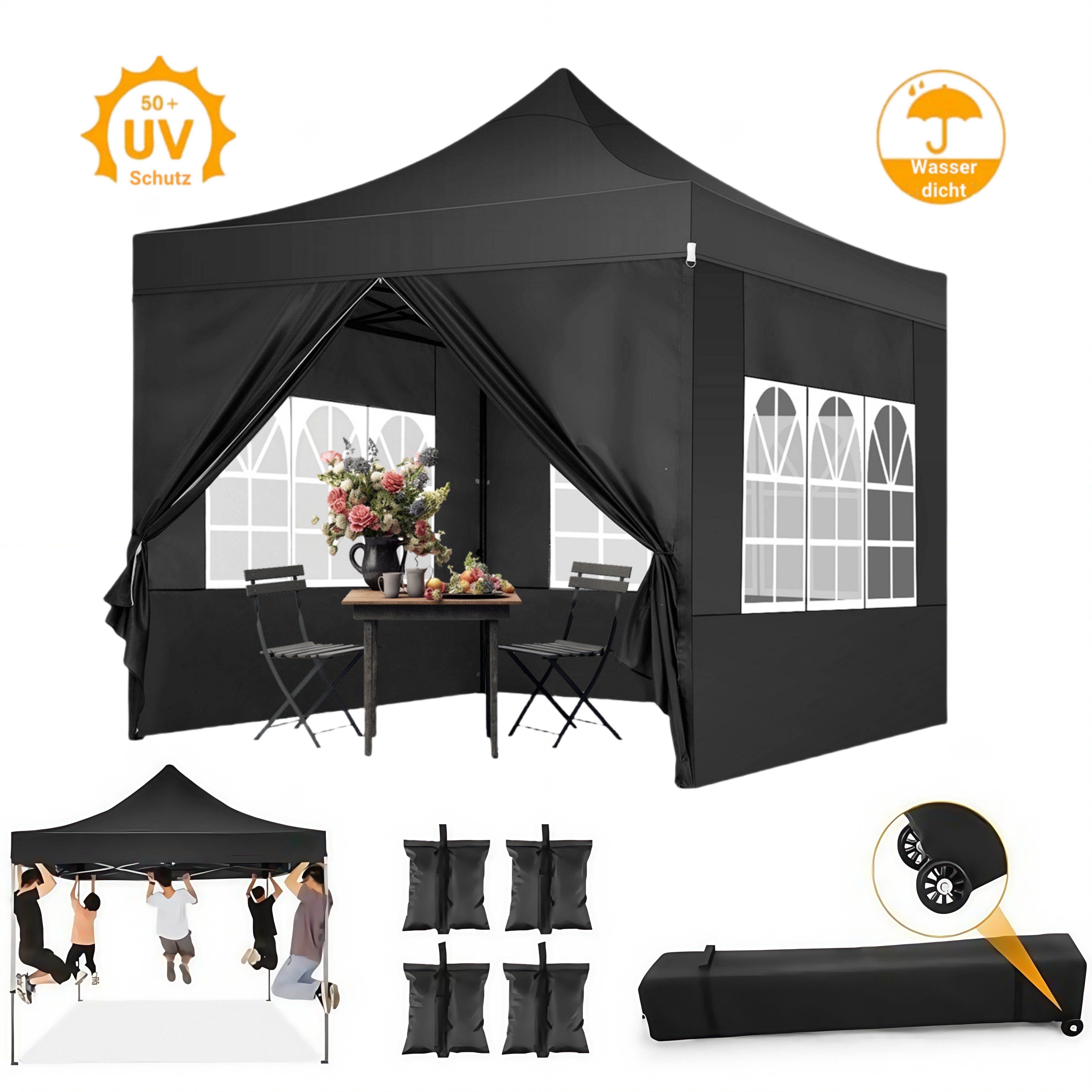 Tooluck Faltpavillon 3x3m Premium Pavillon mit günstig online kaufen
