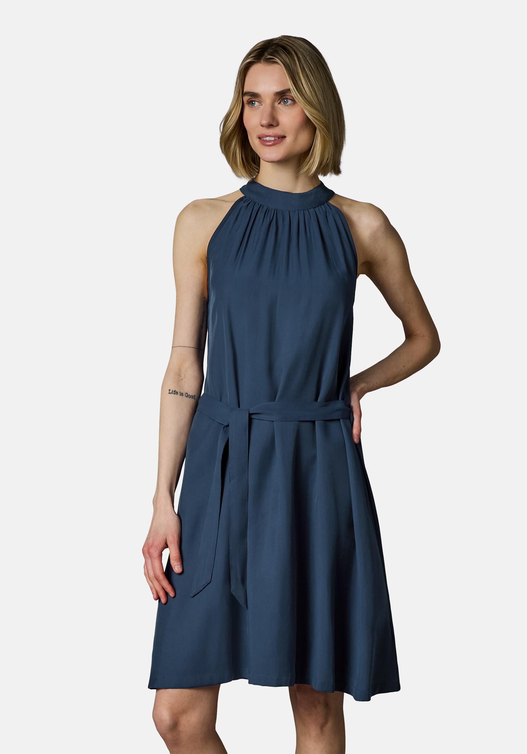 Ragwear A-Linien-Kleid Angylee Print YOUMODO Leichtes Sommerkleid mit Neckholder und Bindegürtel