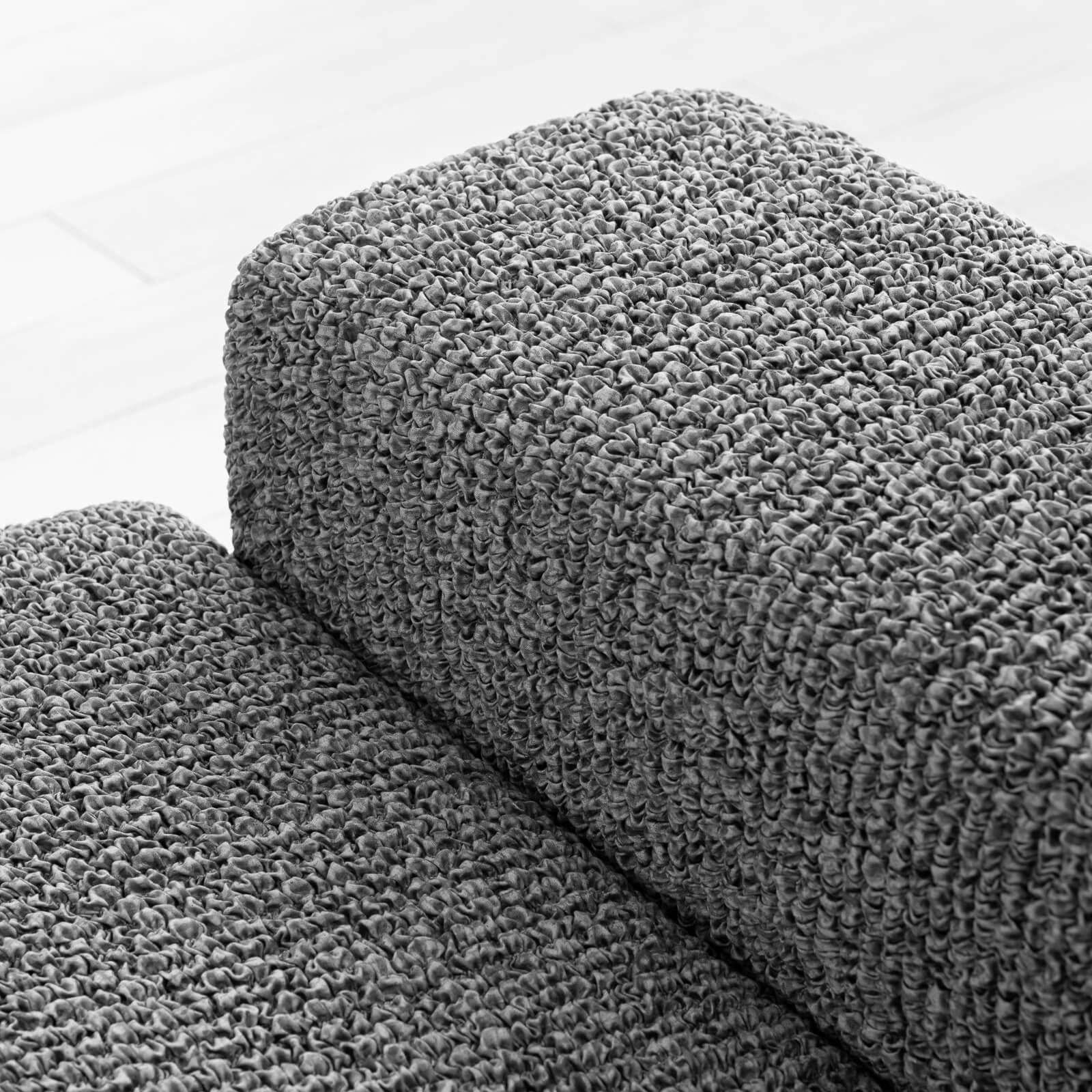 Sofahusse italienische GA.I.CO, grau 1-teiliger Sofabezug Handarbeit, 2-farbiger L-Form langlebiger by mane, blickdichter, mit Mikrofaserstoff für Paulato