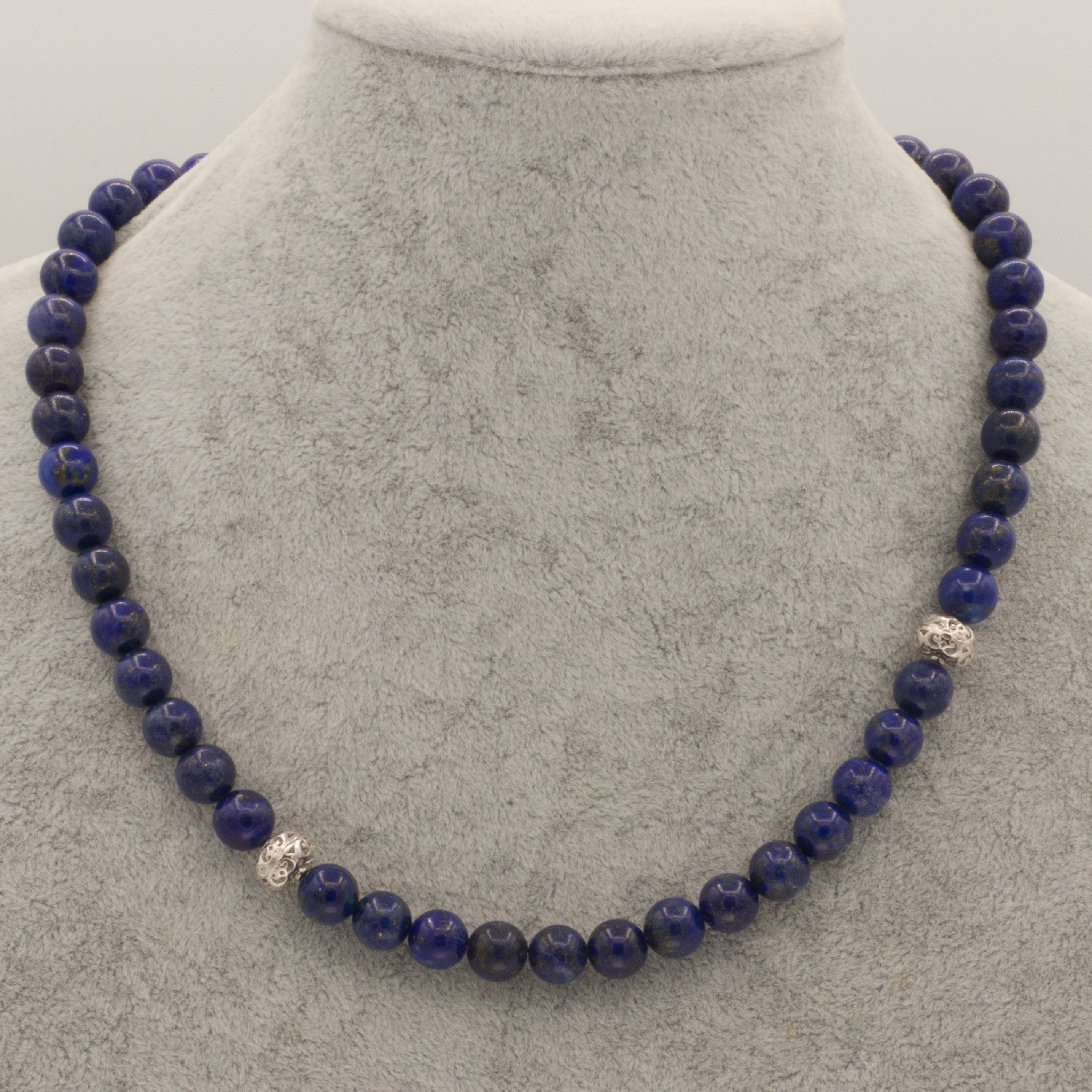 Bella Carina Perlenkette Kette mit Lapislazuli und 2 Silberperlen, mit hoch günstig online kaufen