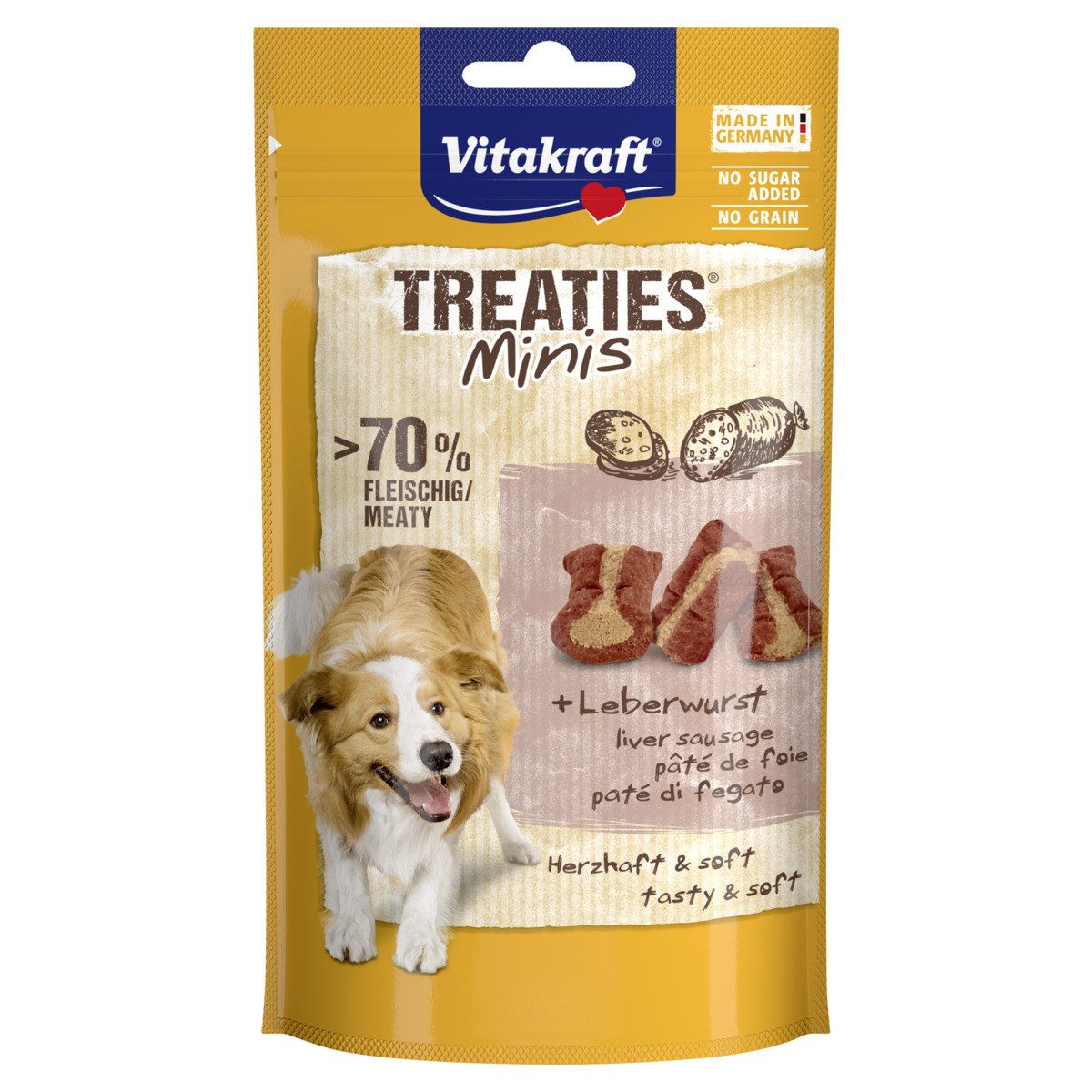 Vitakraft Treaties Minis + Leberwurst 48 g, Snack für: Hund