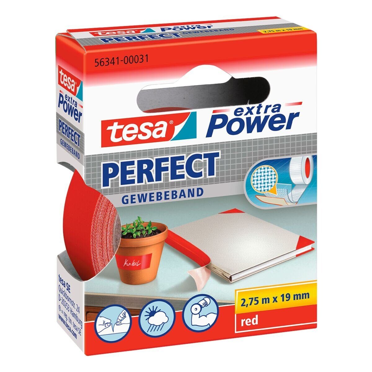 tesa Isolierband extra Power® 19 mm / 2,75 m, Gewebeband/ Gaffaband