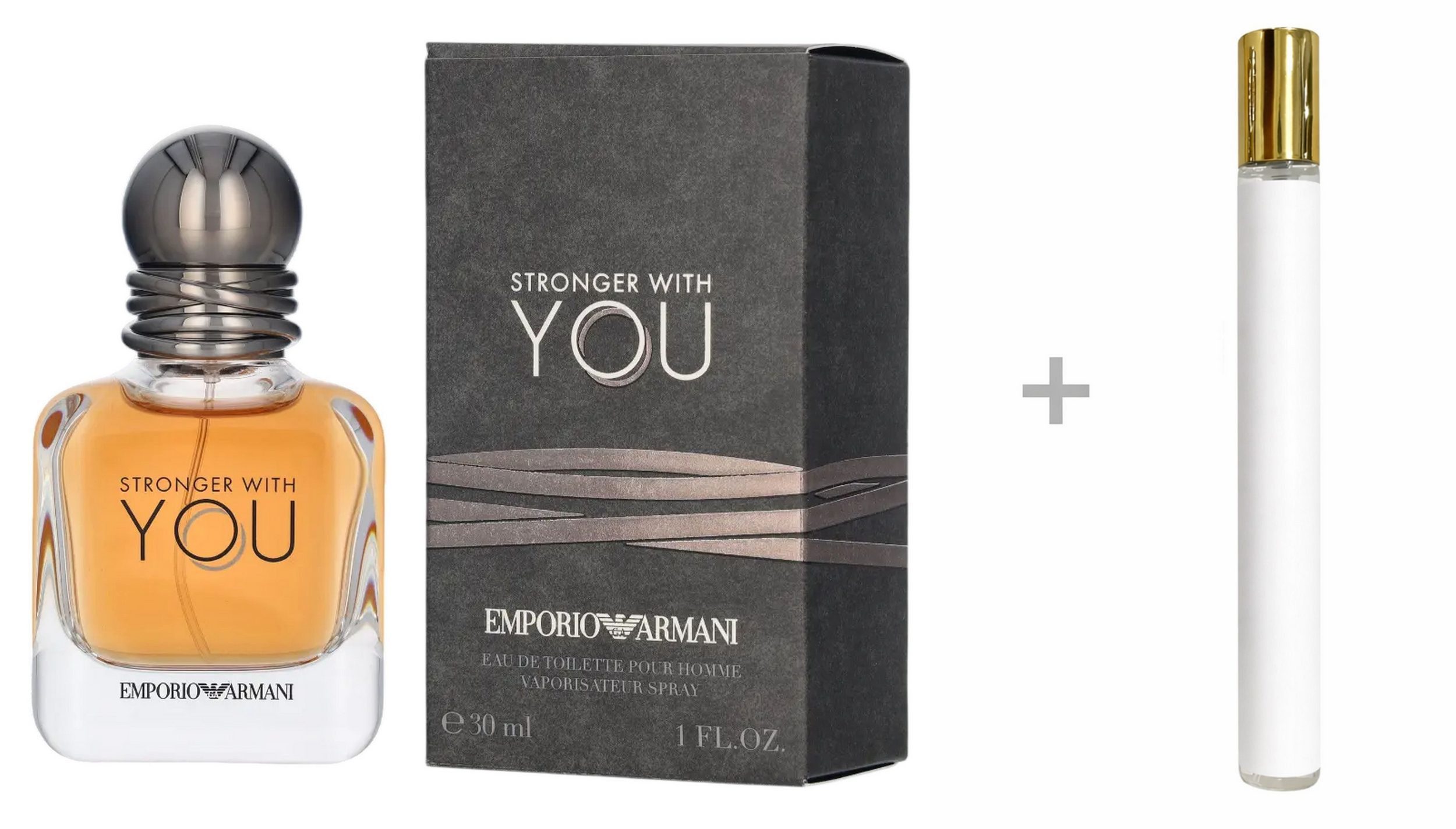 Emporio Armani Duft-Set Stronger With You Eau de Toilette (EDT) Herren Spray, Süß-würziger Duft mit Kastanie, Lavendel, Vanille und Kardamon