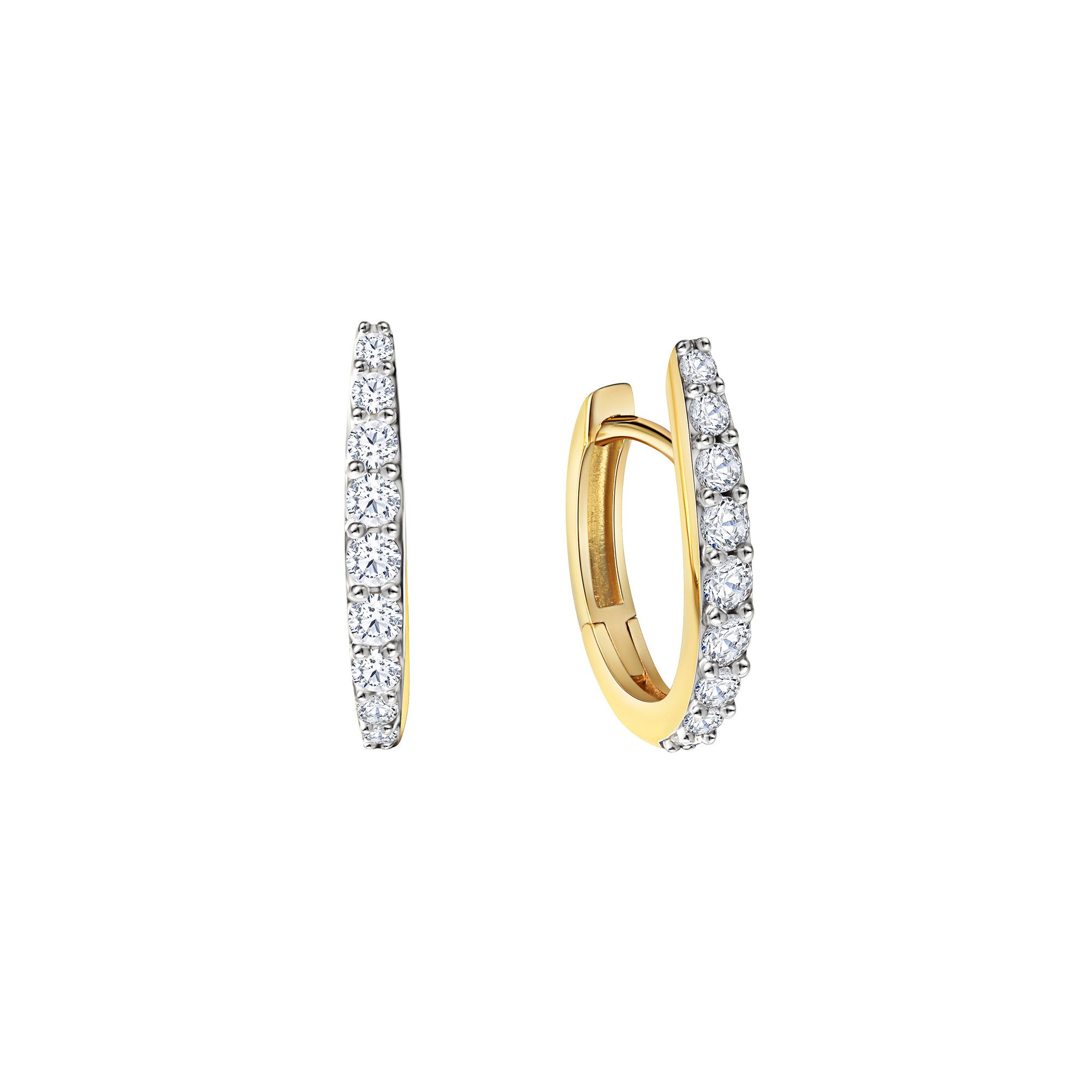 Fascination by Ellen K. Paar Creolen 585/- Gelbgold bicolor Zirkonia