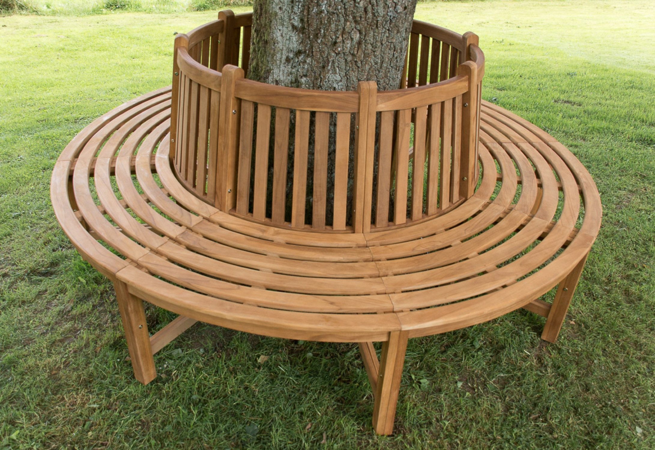 TPFGarden Baumbank Nelly (mit 360Grad Sitzfläche), TeakHolz Garten