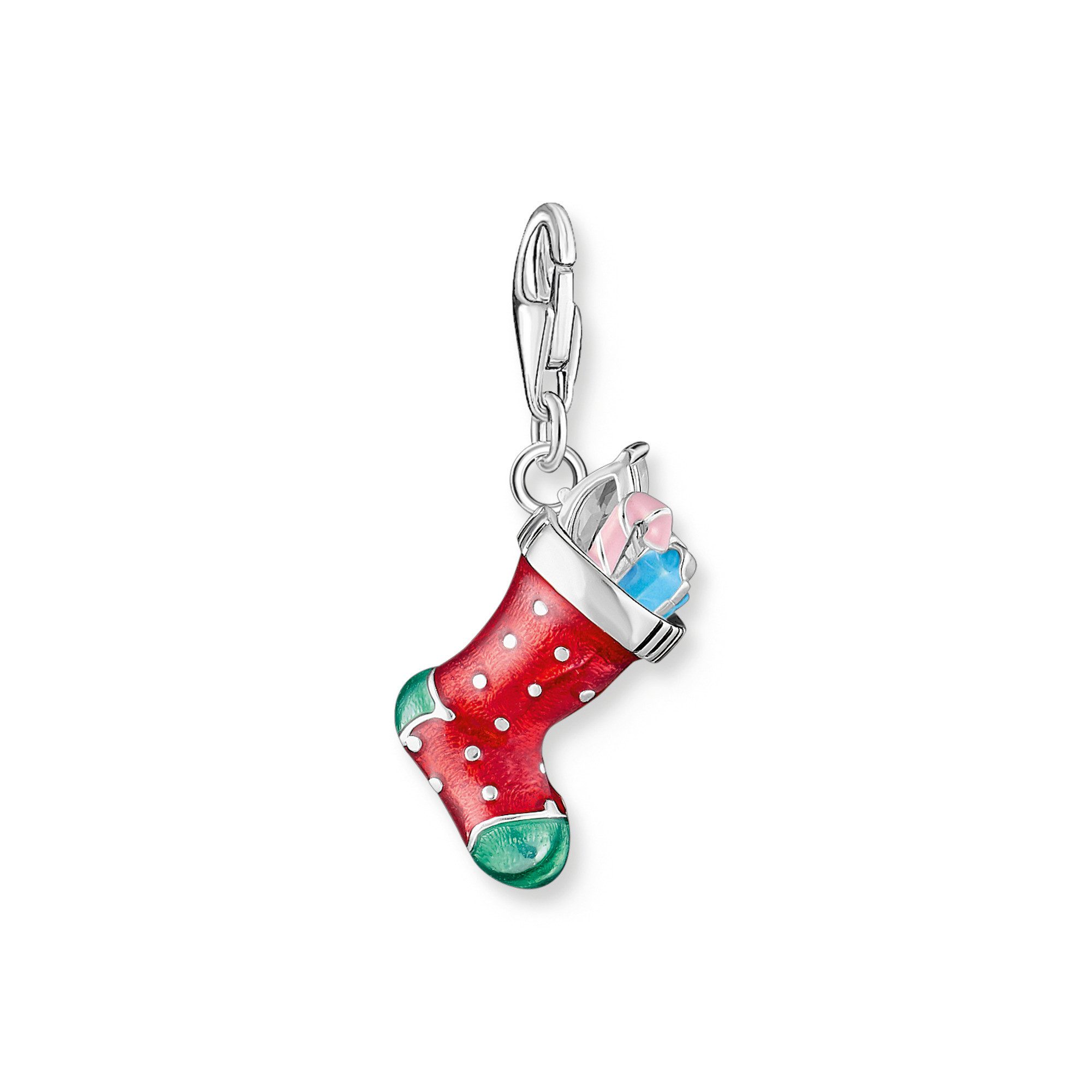 THOMAS SABO Charm-Einhänger Weihnachtssocken, mit Zirkonia (synth)