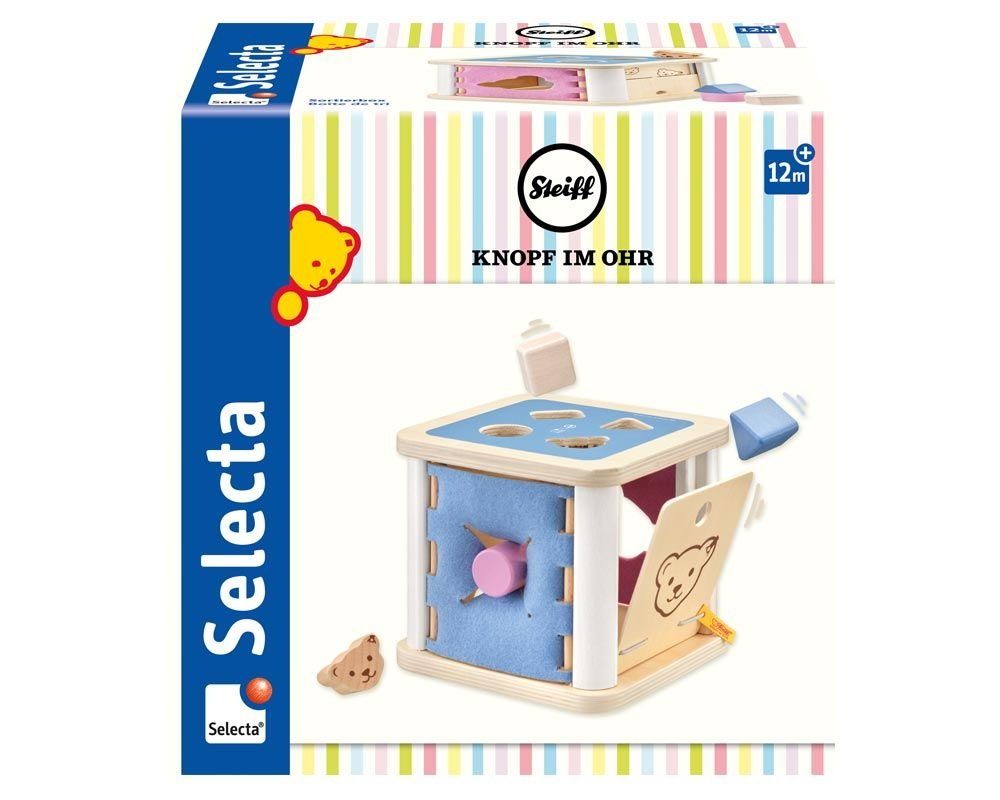 Selecta Greifling Sortierbox blau rosa Knopf im Ohr 64308