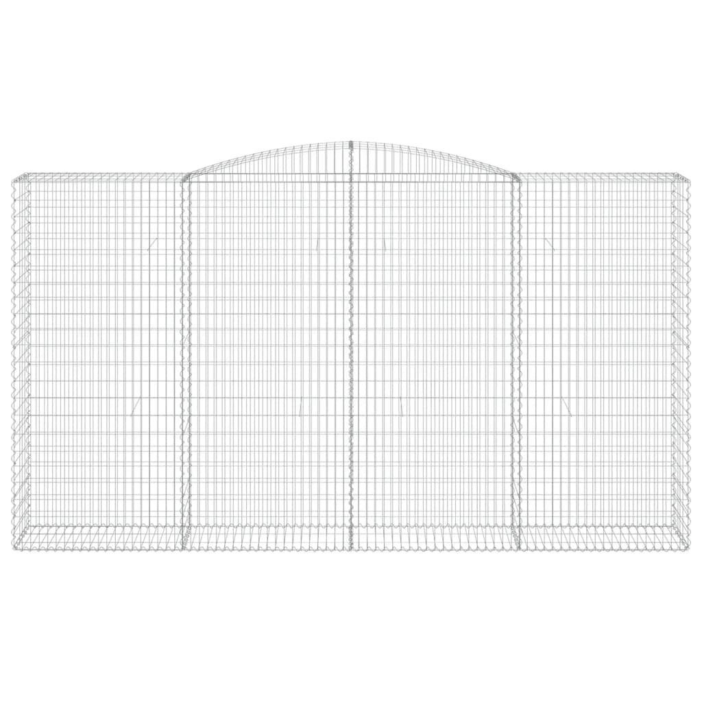 vidaXL Blumentopf Gabione mit Hochbogen 400x50x220/240 cm Verzinktes Eisen (1 St)