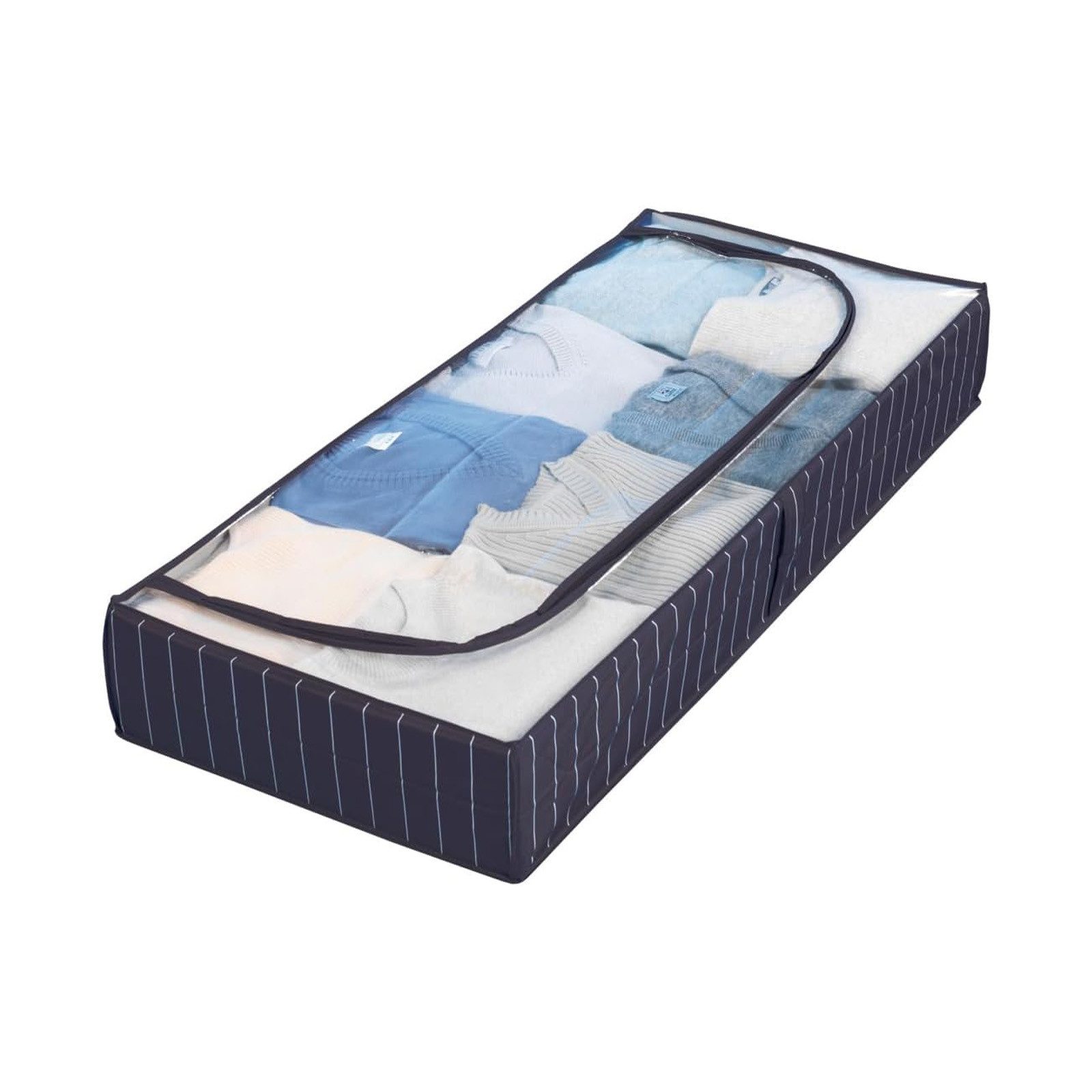 WENKO Unterbettkommode Unterbett-Aufbewahrungstasche Kommode Aufbewahrung (1 St), mit Sichtfenster Blau 105 x 15 x 45 cm