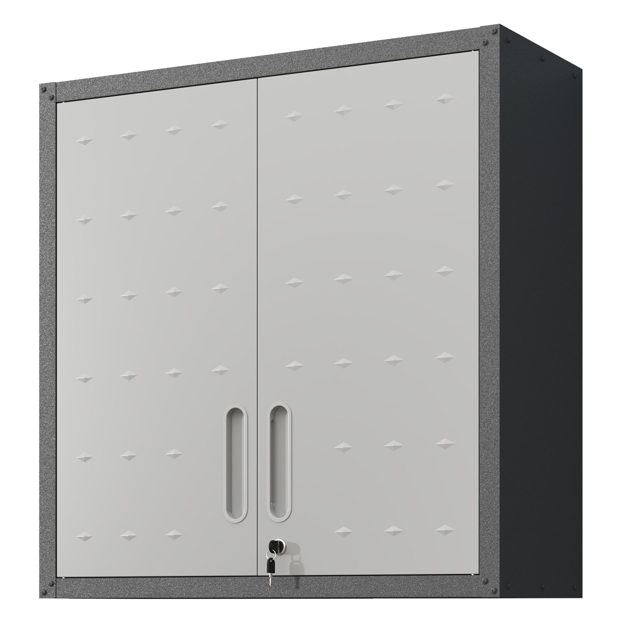 Celya Wandhängeschrank Metall Wandschrank mit Türverschluss, Ablage, Robust, H77 cm × B75 cm × T30 cm, Umweltfreundlich, Ideal für Garage, Werkstatt & Büro
