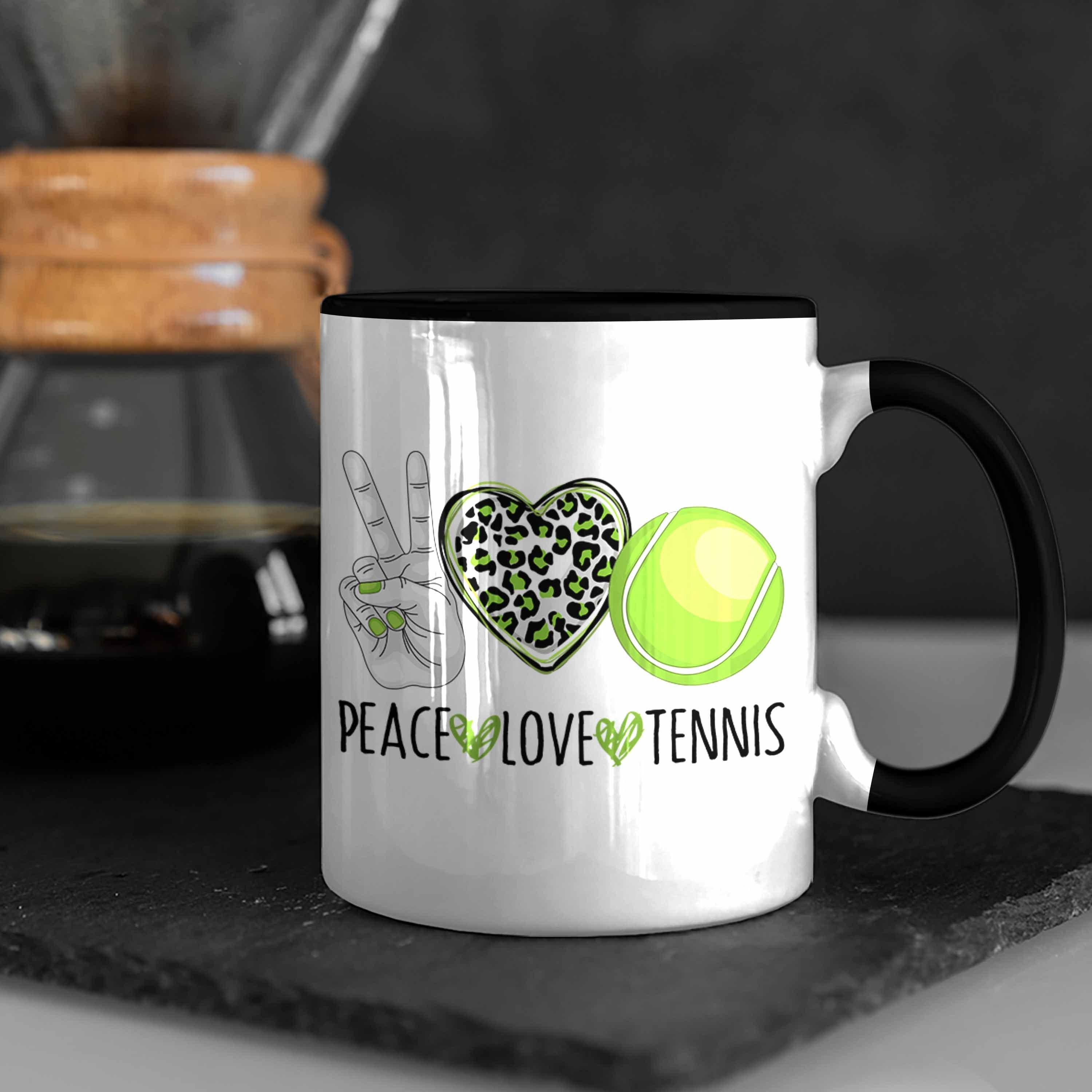"Peace Trainer Tasse Lustige Tasse Coach Schwarz Trendation Tennis Tennis-Spieler Geschenk für