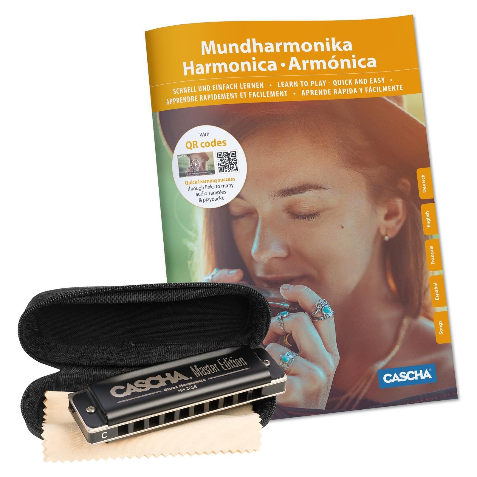 Cascha Mundharmonika-Set Master Edition Blues C-Dur, C-Dur, (Komplett-Set), inkl. Soft Case, Pflegetuch und Lernbuch