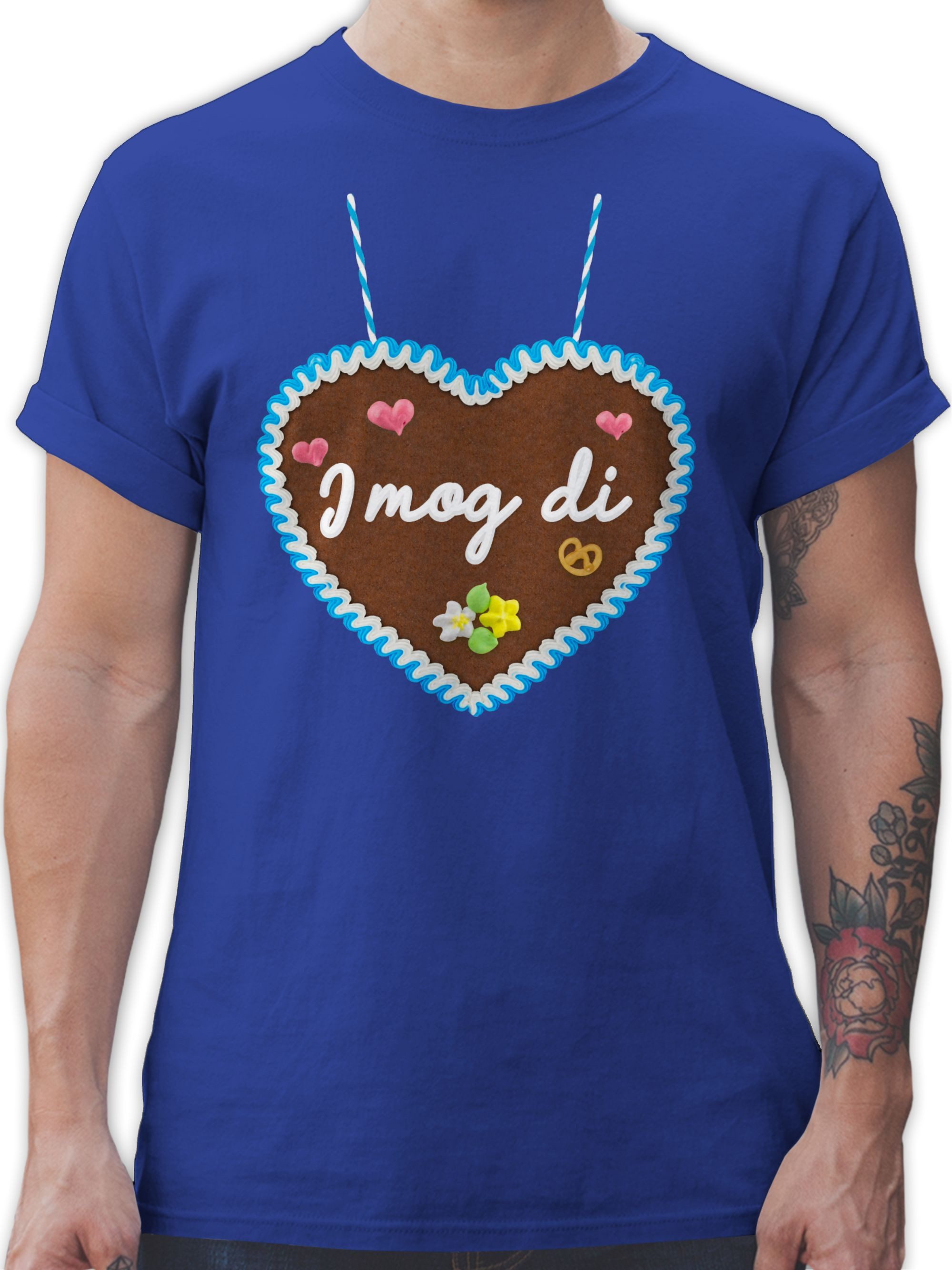 Shirtracer T-Shirt I mog di - Lebkuchenherz - Gänseblümchen Butterblume Herzen Mode für Oktoberfest Herren