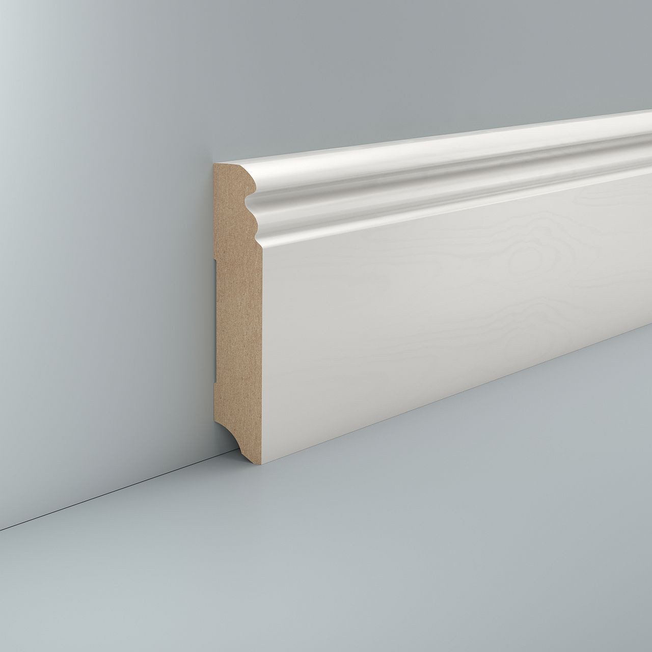 Südbrock Sockelleiste Sockelleiste MDF Hamburger Profil 19 x 96 in RAL 9010, L: 240 cm, H: 9.6 cm, 1-St.