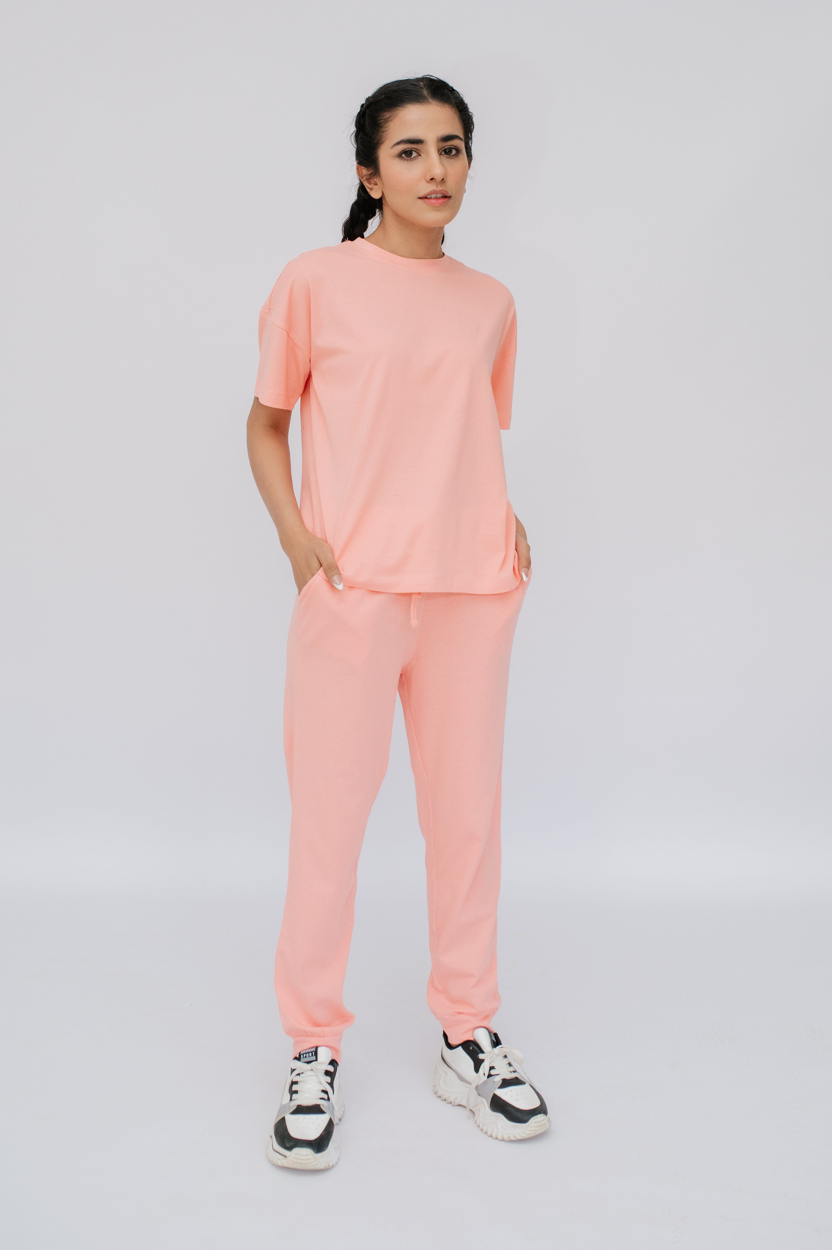 SNOOZE OFF Pyjama Loungewear Set in lachsfarben