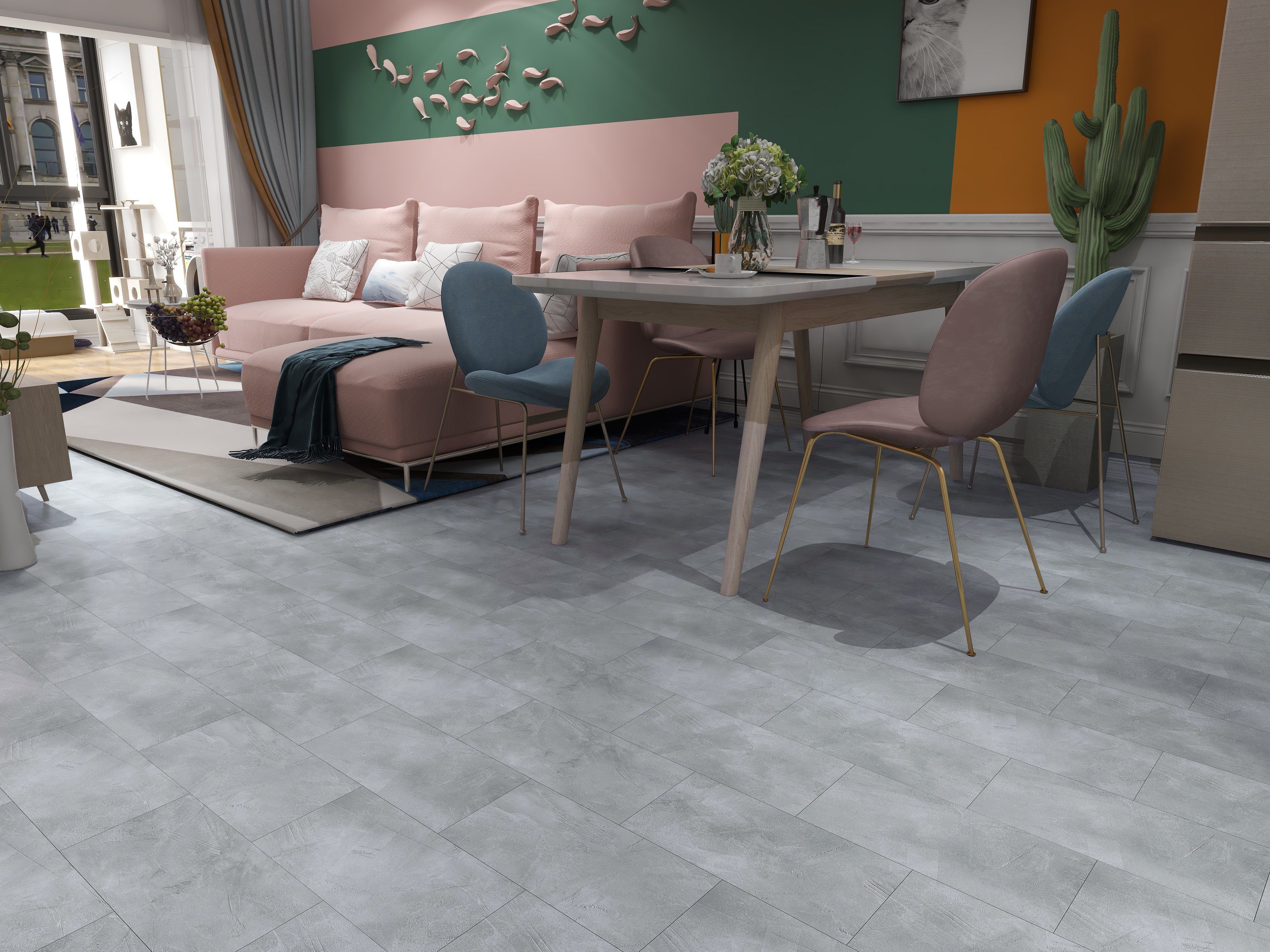 Endorphin Виниловый ламинат Виниловый ламинат selbstklebend in Betonoptik Hellgrau 2,97qm, selbstklebend, aus recyceltem Material, mit fühlbarer Oberfläche