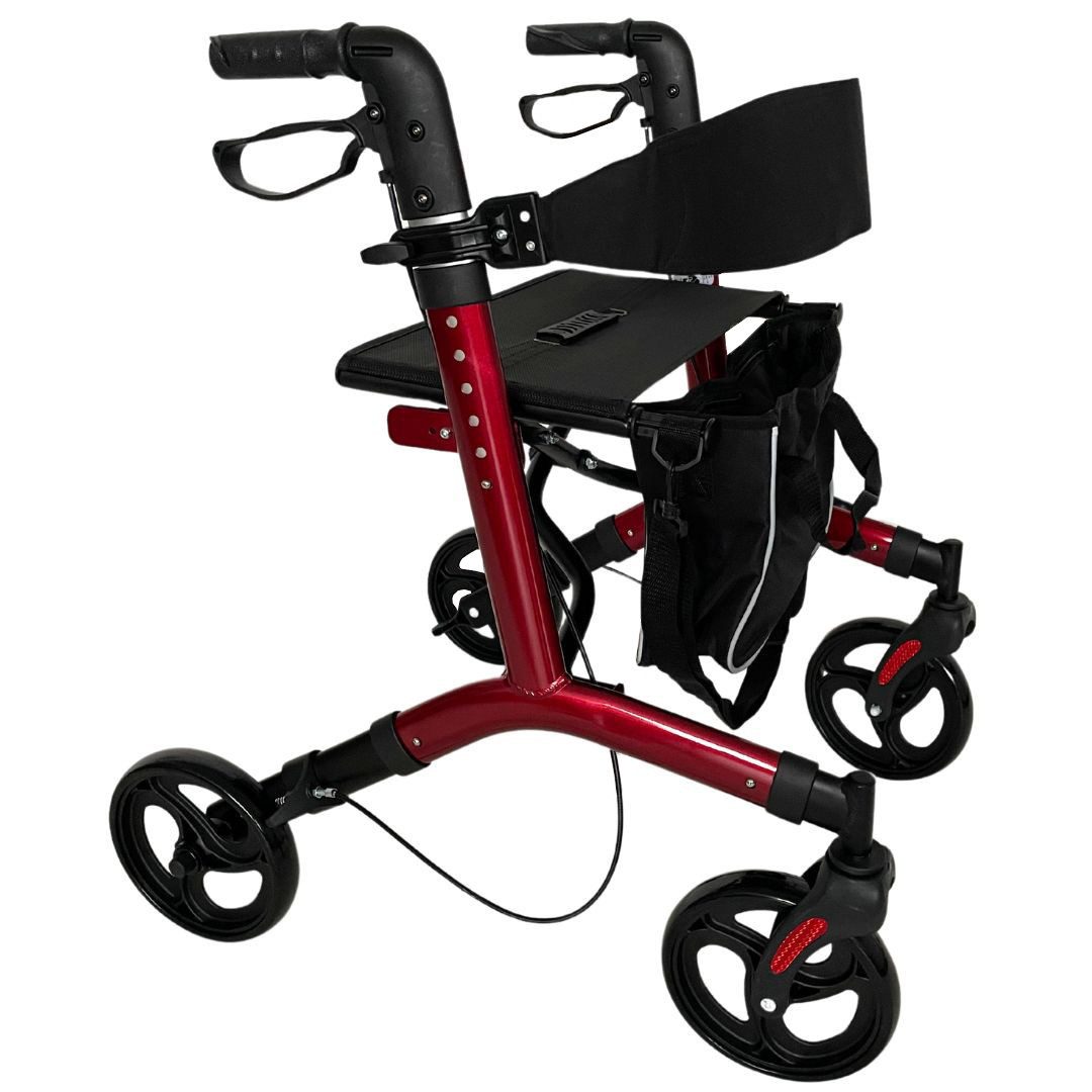 abc HOME Rollator Leichtgewicht 7,3kg Alu, Ankipphilfe, klappbar, bis 130 kg