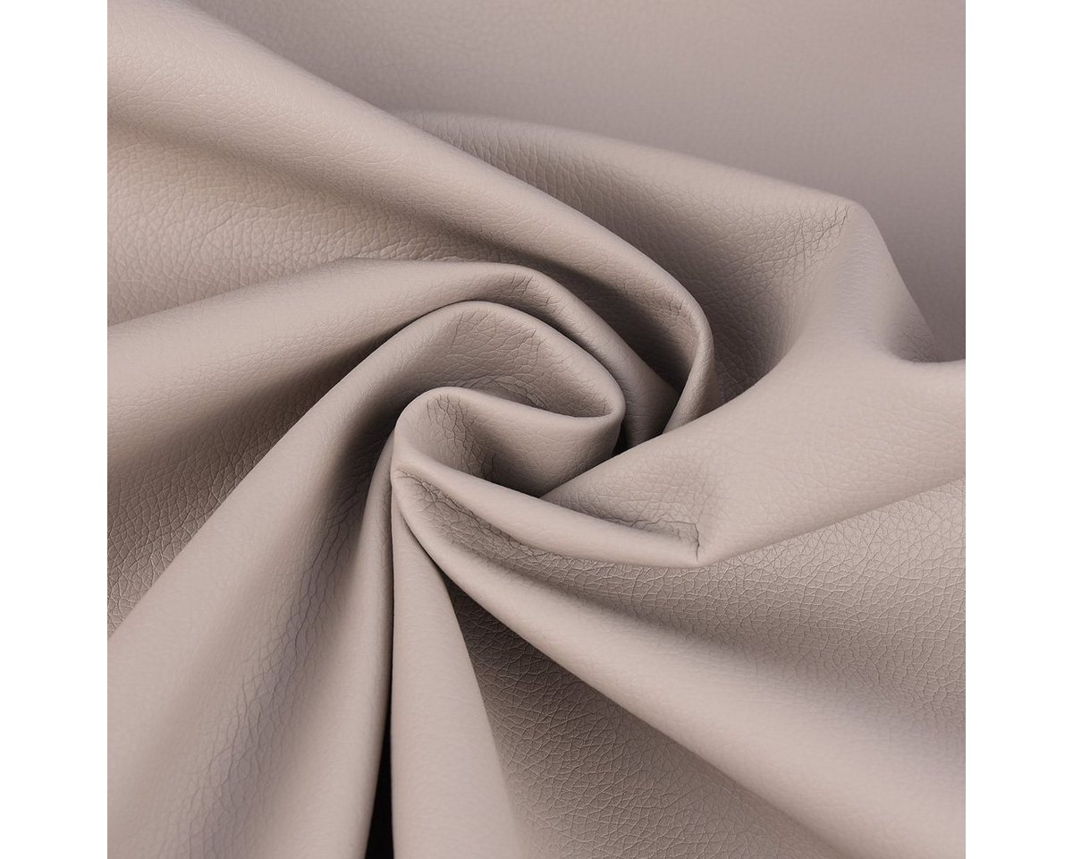 Thumbnail - SCHÖNER LEBEN. Stoff Kunstleder Polsterstoff Kaiman Meterware Taupe 145cm Breite