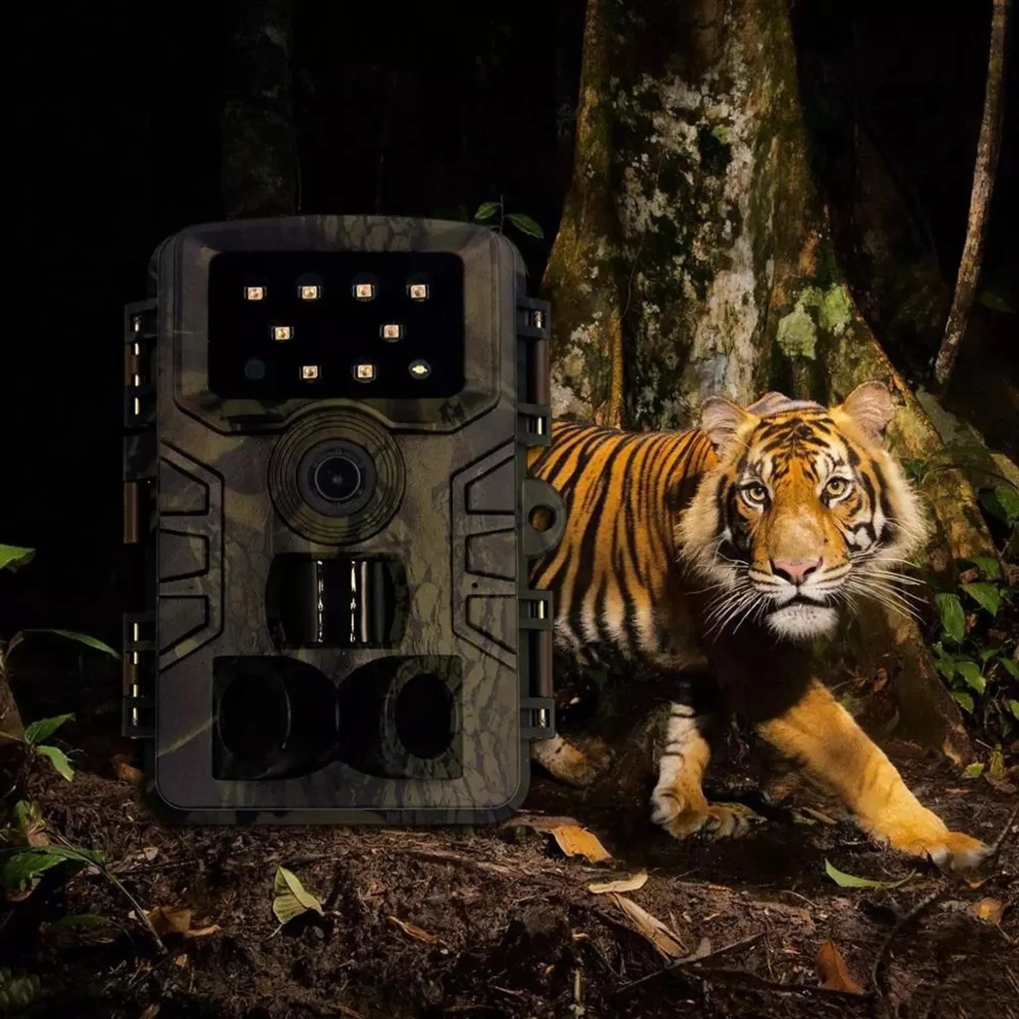 Athlix Wildkamera Infrarot Nachtsicht Wildkamera Überwachungskamera Outdoor Kamera (120° PIR-Weitwinkel, IP66 Wasserfest, 1080P Videoauflösung)