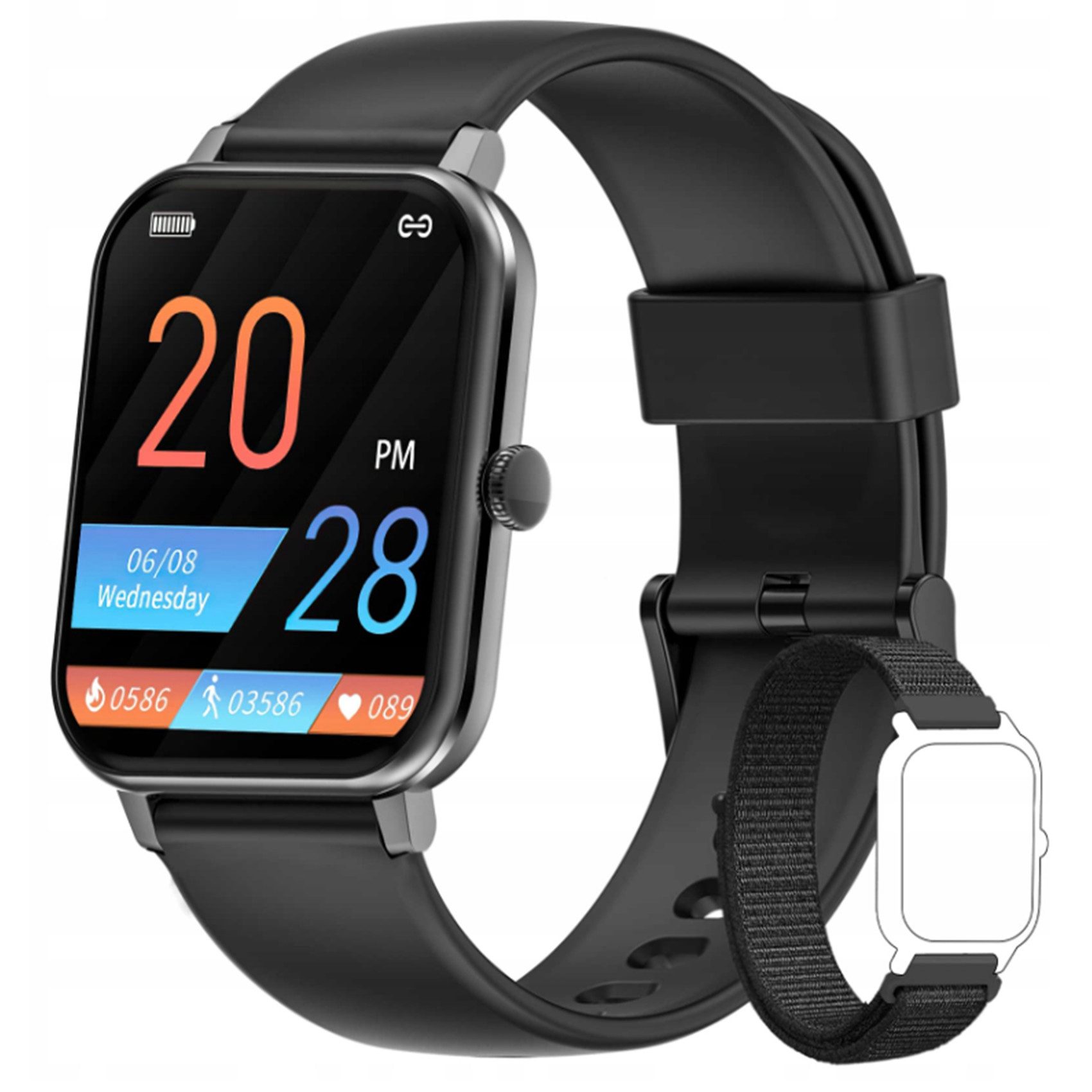 blackview Smartwatch Damen Herren,380+ Zifferblätter,25 Tage Standby,2 Armbänder Smartwatch (1.85 Zoll), 1-tlg., 120+ Sportmodes,Gesundheits-Uhren mit Benachrichtigung,Sprachassistent, Herzfrequenz, SpO2-, Schlafqualität, Schrittzähler,für IOS&und Android