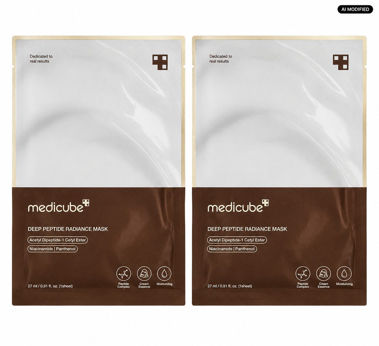 Medicube Gesichtsmaske Medicube Deep Peptide Radiance Mask 2er Set, 1-tlg., Vorteilspack mit zwei Tuchmasken für strahlende Haut