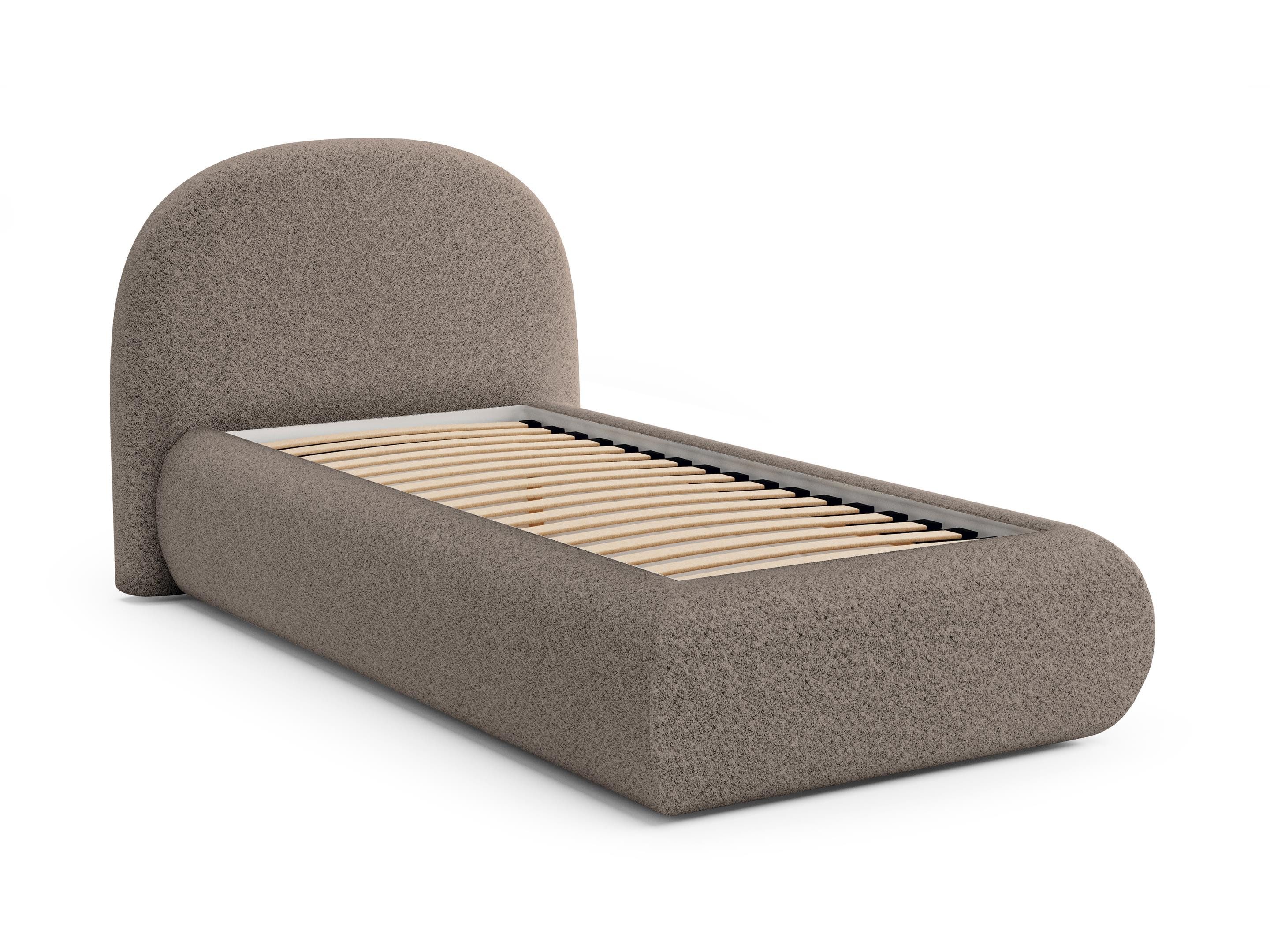 Beautysofa Polsterbett MOTTI 90x200 mit Bettkasten und gepolstertem Kopfteil (mehrere Farben, Bouclé-Stoff), wahlweise ohne Matratze oder mit Matratze – Bild 2 von 5