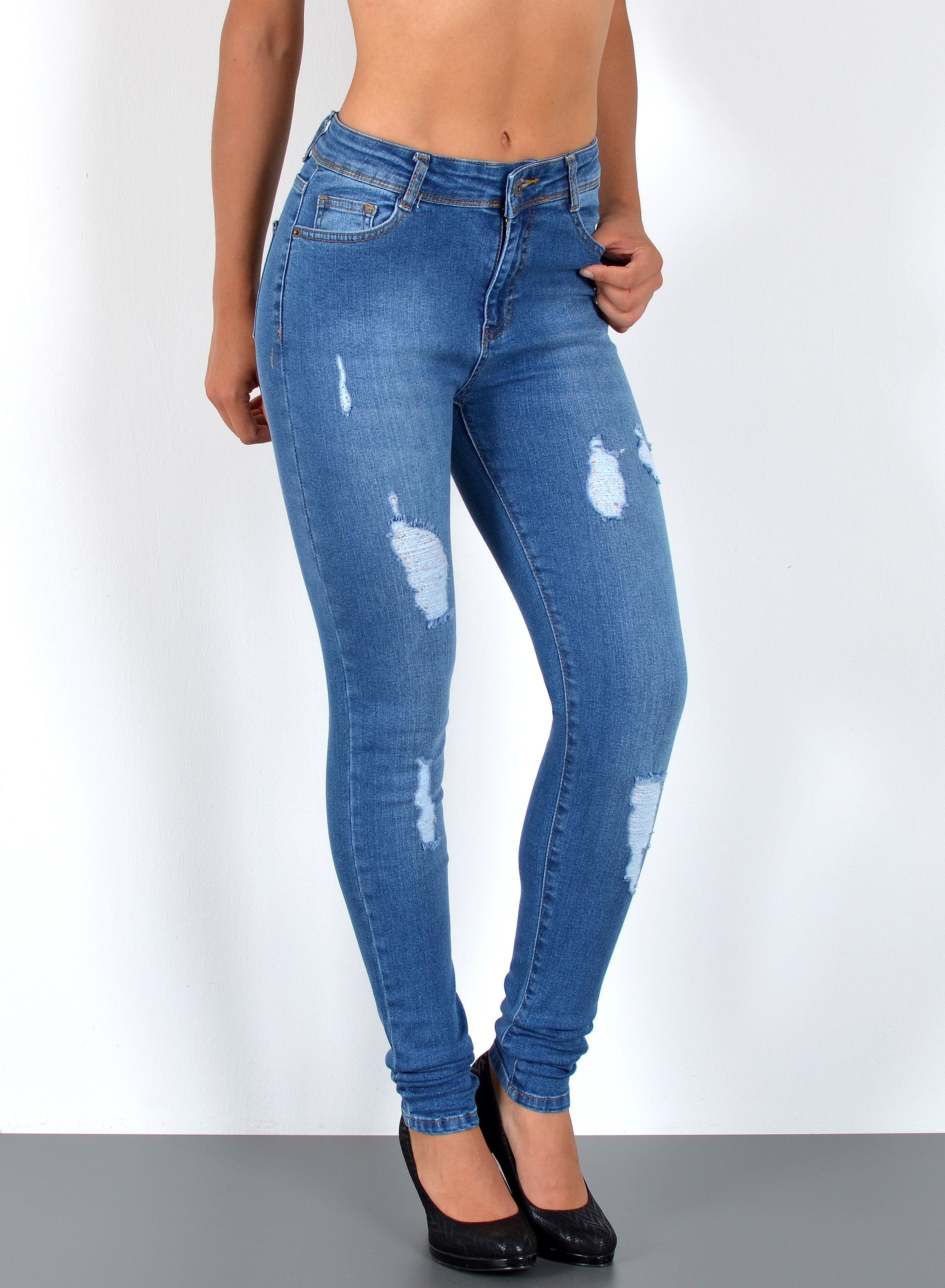 ESRA Skinny-fit-Jeans Damen Jeans Skinny Hose günstig online kaufen