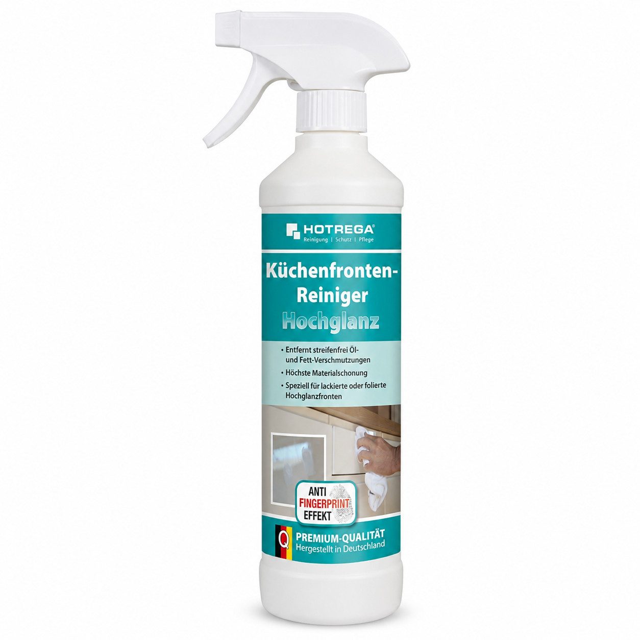 HOTREGA® Küchenfronten Reiniger Hochglanz Küchenreinigung, Reiniger 500ml Küchenreiniger