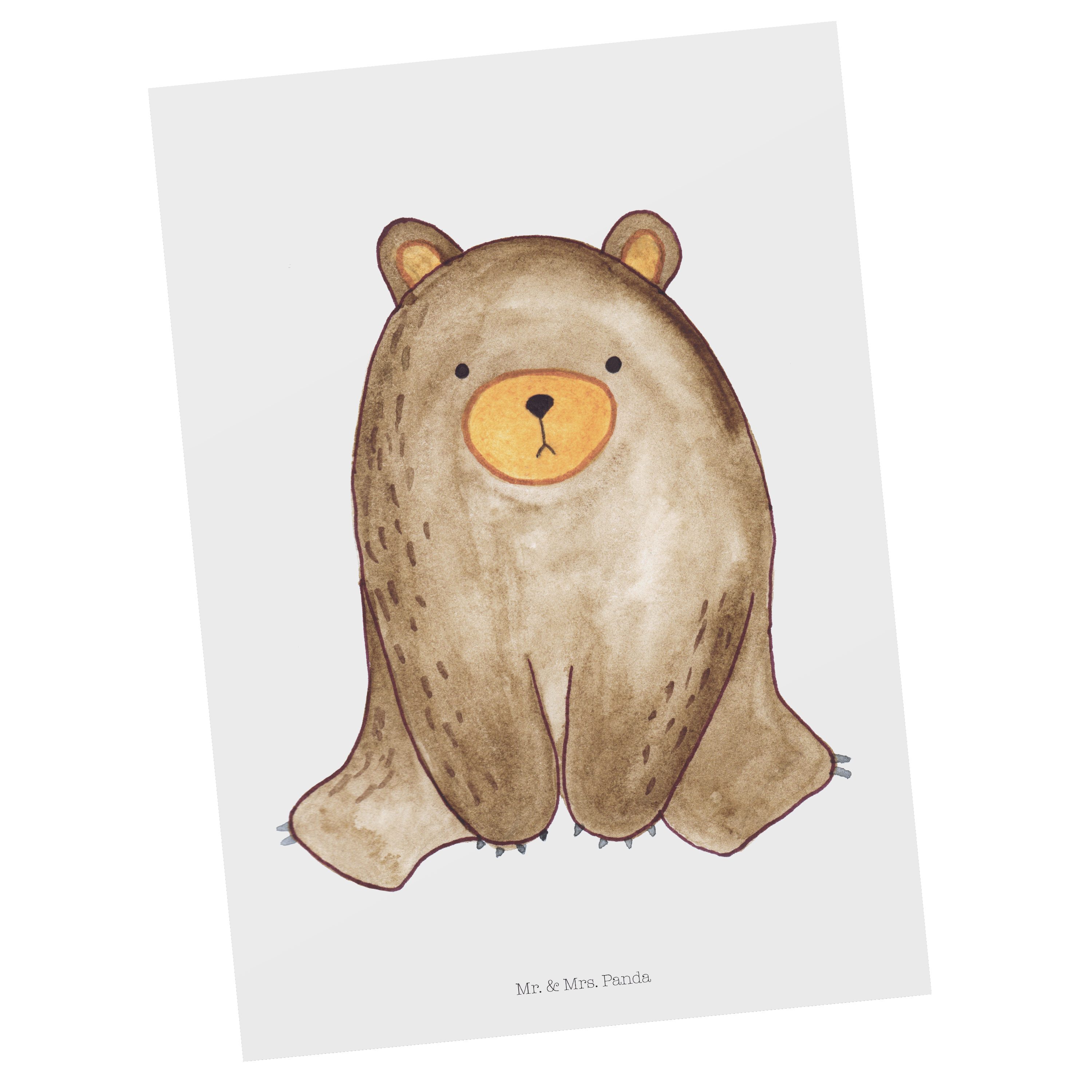 Mr. & Mrs. sitzend Teddy, Postkarte Dankeskarte, - - Geschenk, Bär Panda Weiß Kar Geschenkkarte