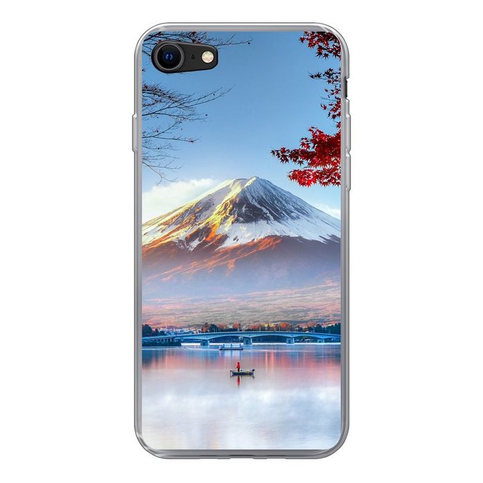 MuchoWow Handyhülle Der japanische Berg Fuji in Asien im Herbst Handyhülle Apple iPhone SE (2020) Smartphone-Bumper Print Handy